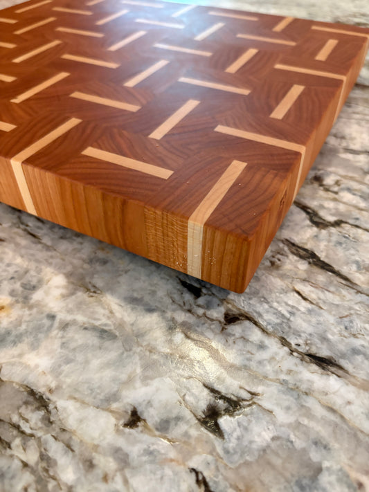 Basket Weave End Grain Brisket board (Cherry and Maple)