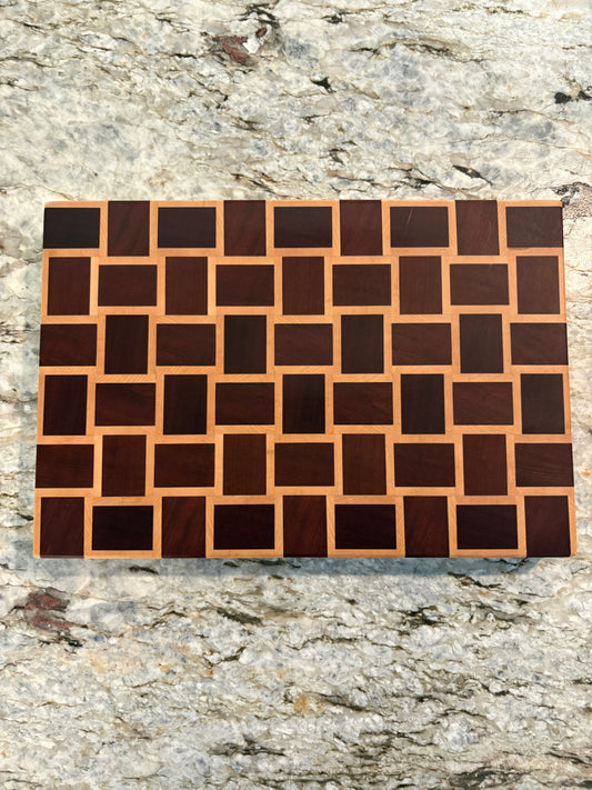 Basket Weave End Grain Brisket board (Sapele and Maple)