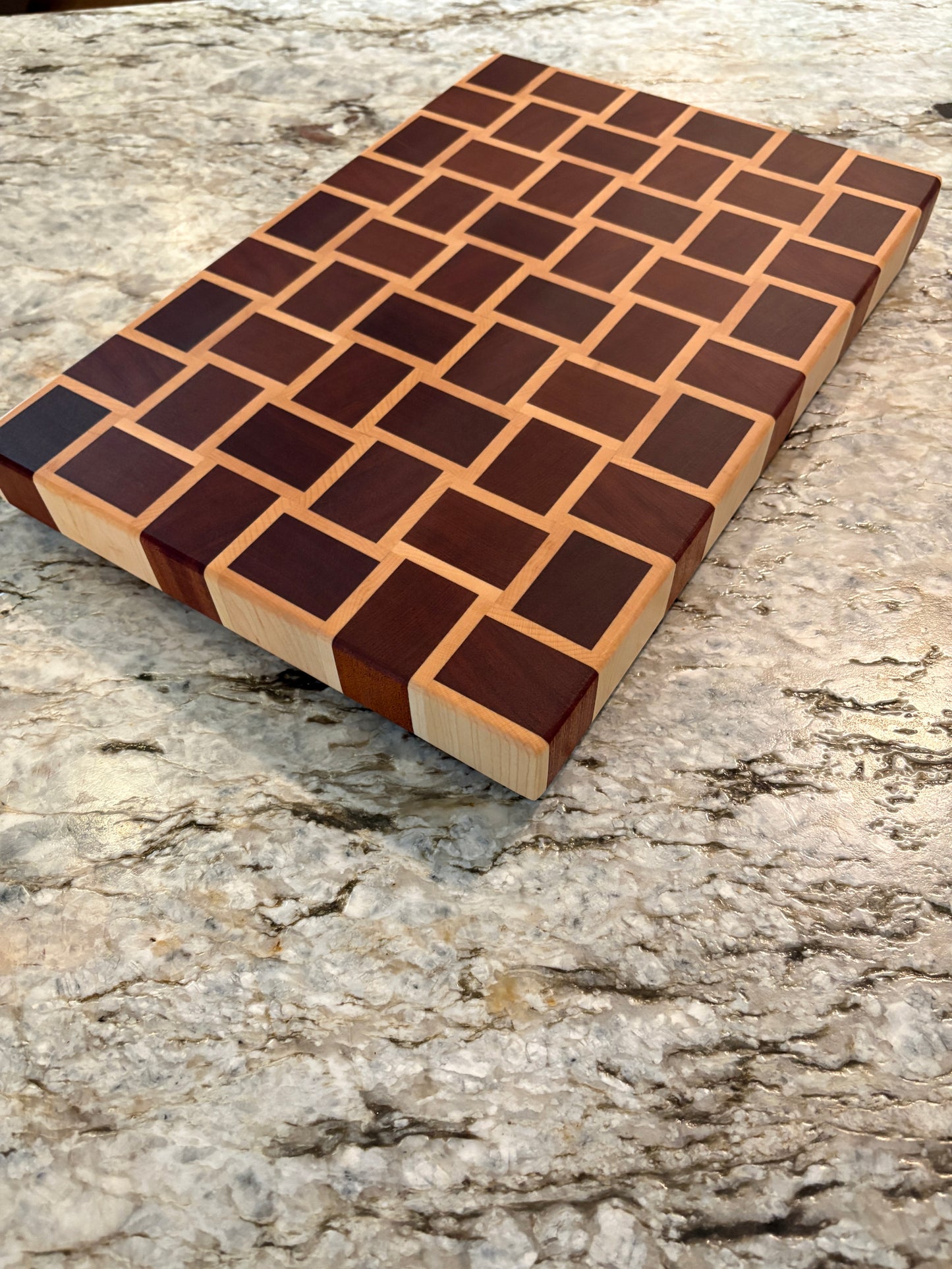 Basket Weave End Grain Brisket board (Sapele and Maple)