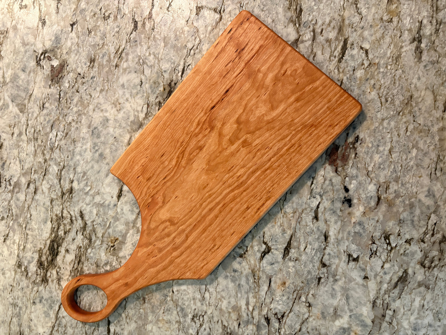 Classic birdseye/spalted cherry charcuterie board with handle