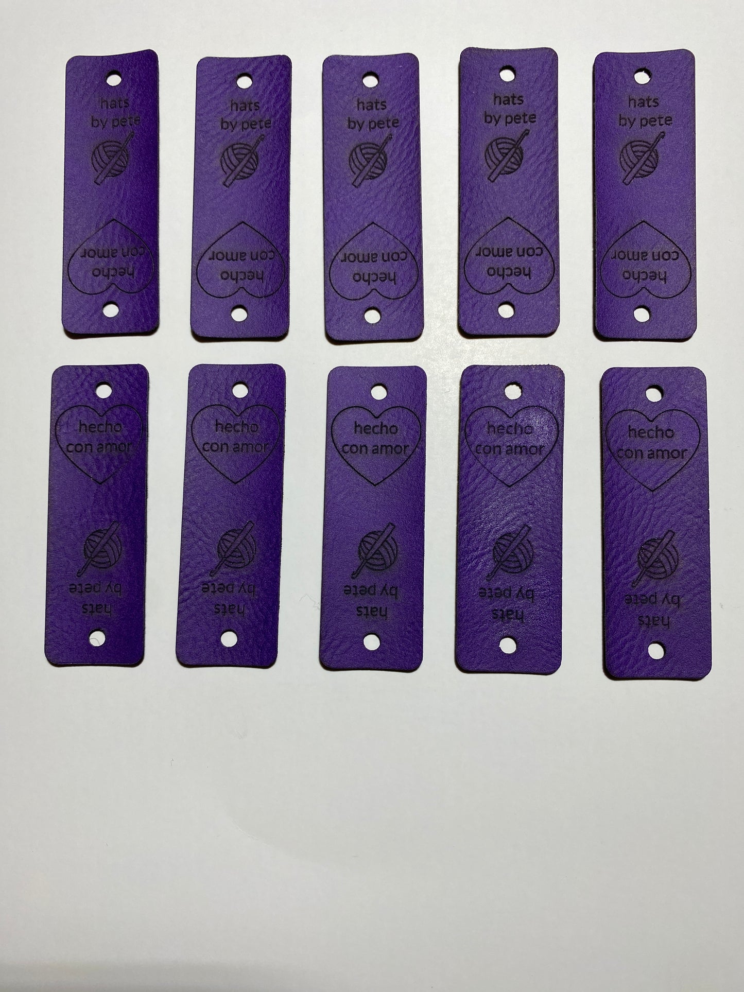 Custom knit hat labels - faux leather