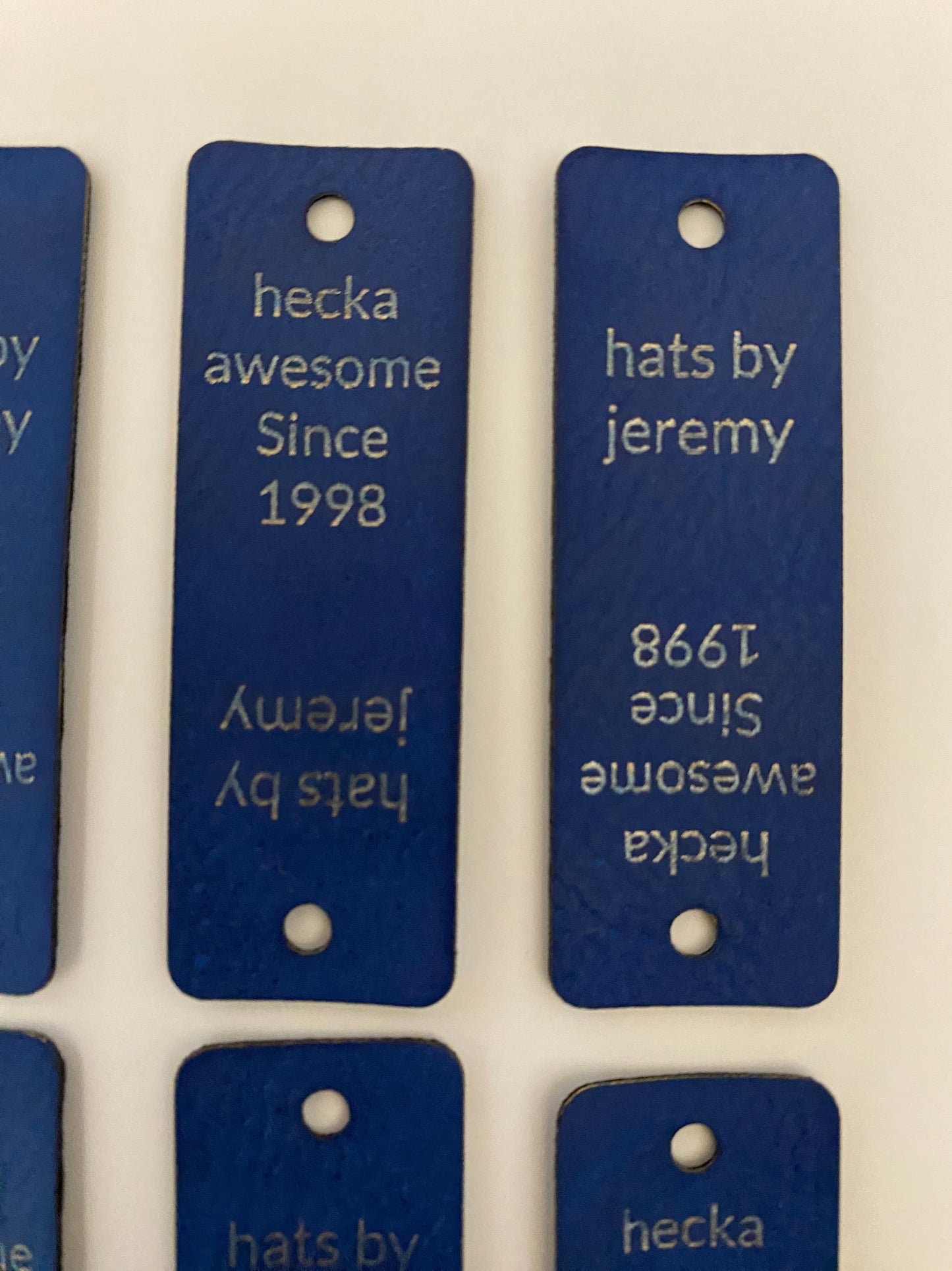Custom knit hat labels - faux leather