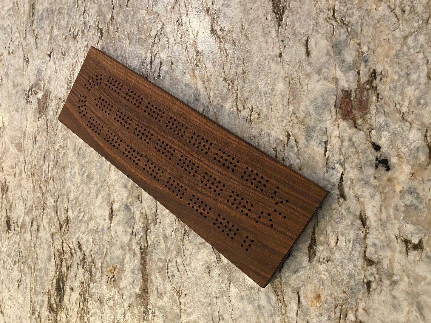 Walnut Cribbage Board (Customizable) - 3 lane