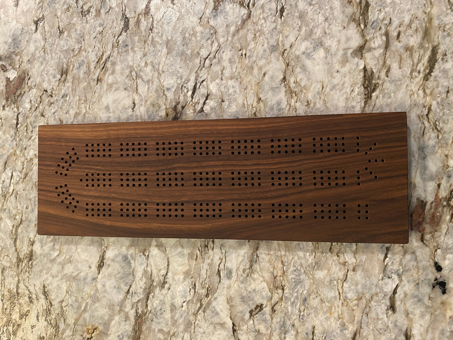 Walnut Cribbage Board (Customizable) - 3 lane