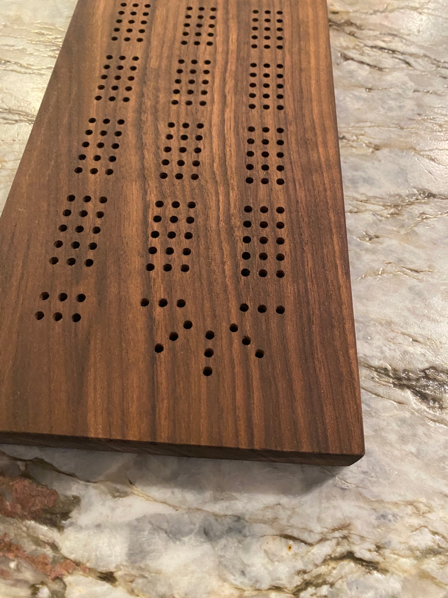 Walnut Cribbage Board (Customizable) - 3 lane