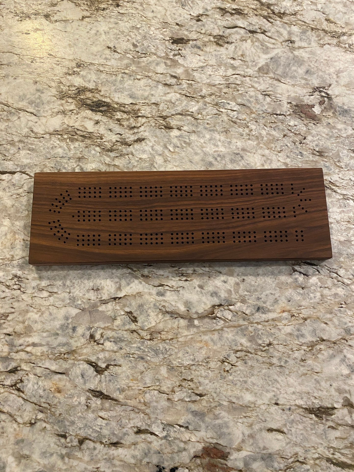 Walnut Cribbage Board (Customizable) - 3 lane