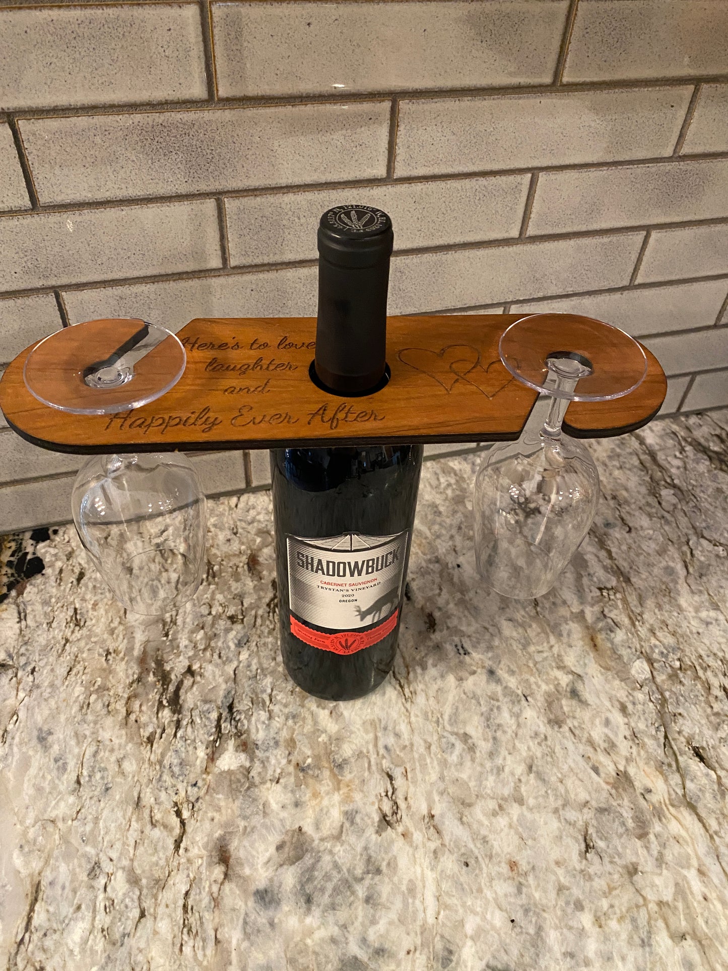 Engraved Wine Caddy - Cherry