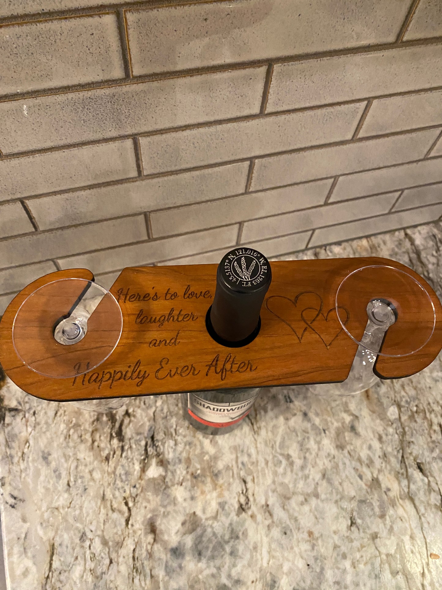 Engraved Wine Caddy - Cherry