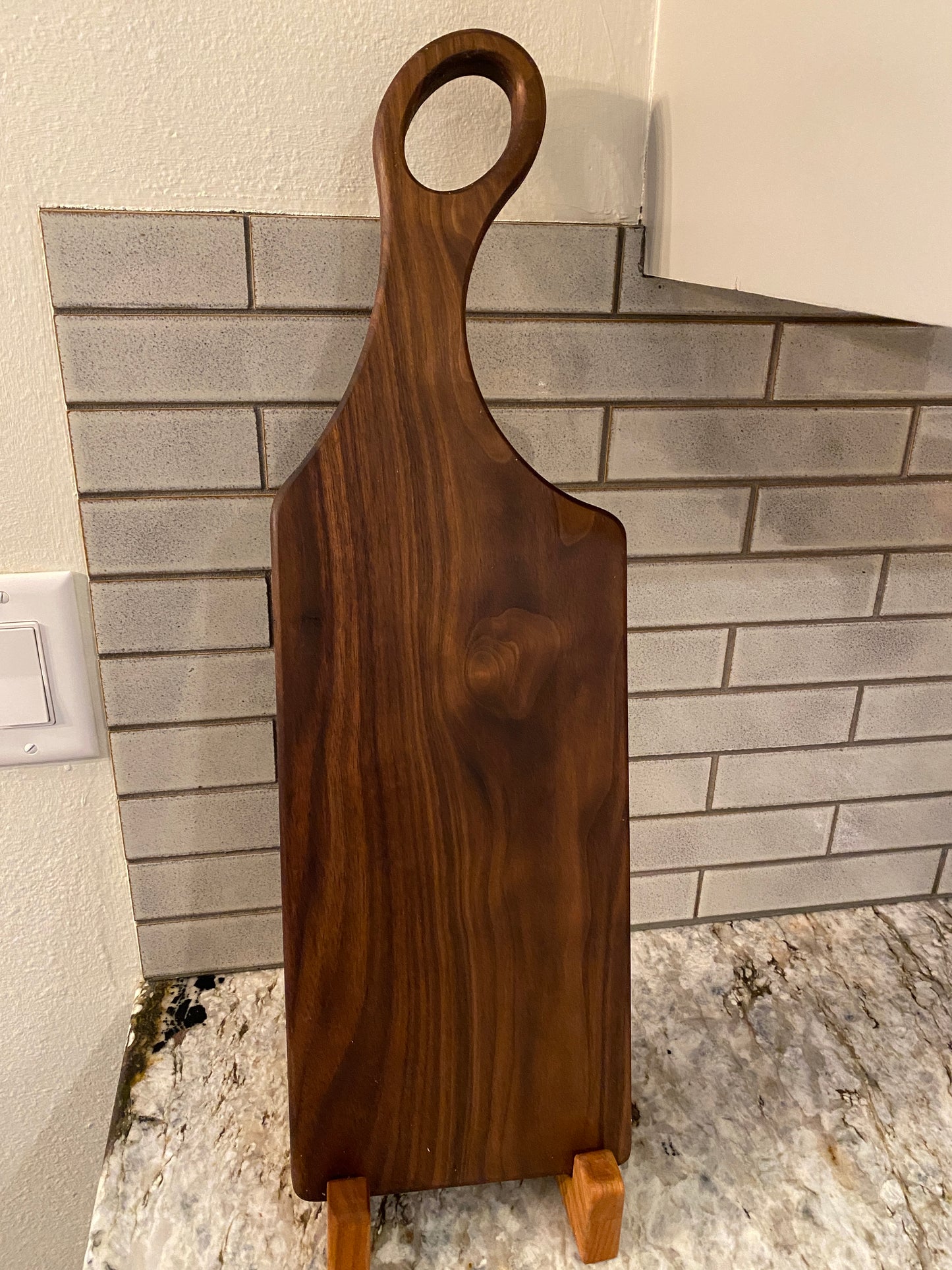 Classic walnut charcuterie board with handle