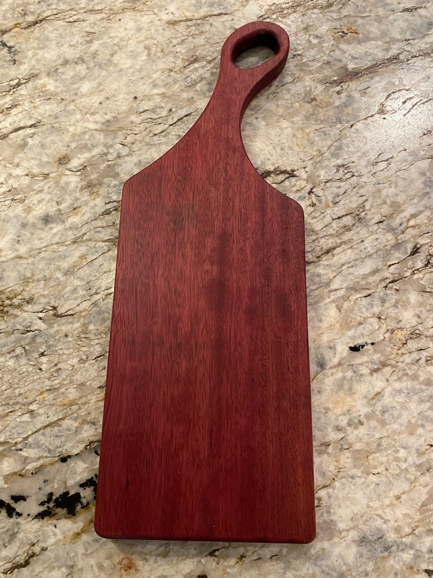 Classic purple heart charcuterie board with handle
