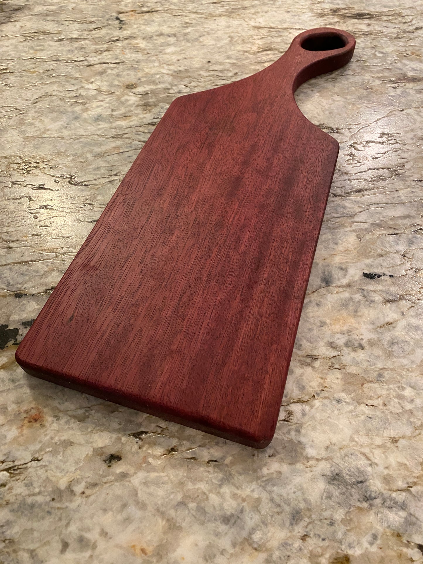 Classic purple heart charcuterie board with handle
