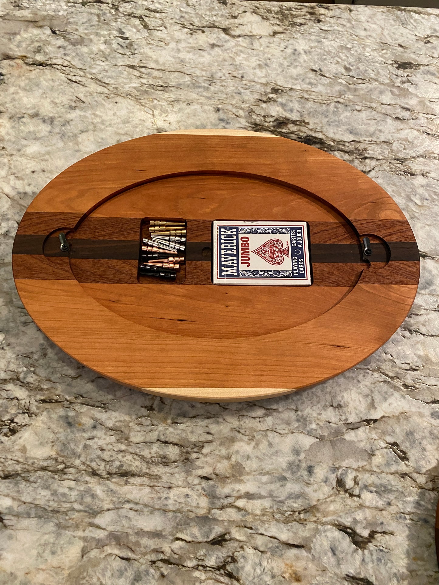 Cribbage board - Cherry, Walnut, Sapele and Maple (Customizable) - 4 lane