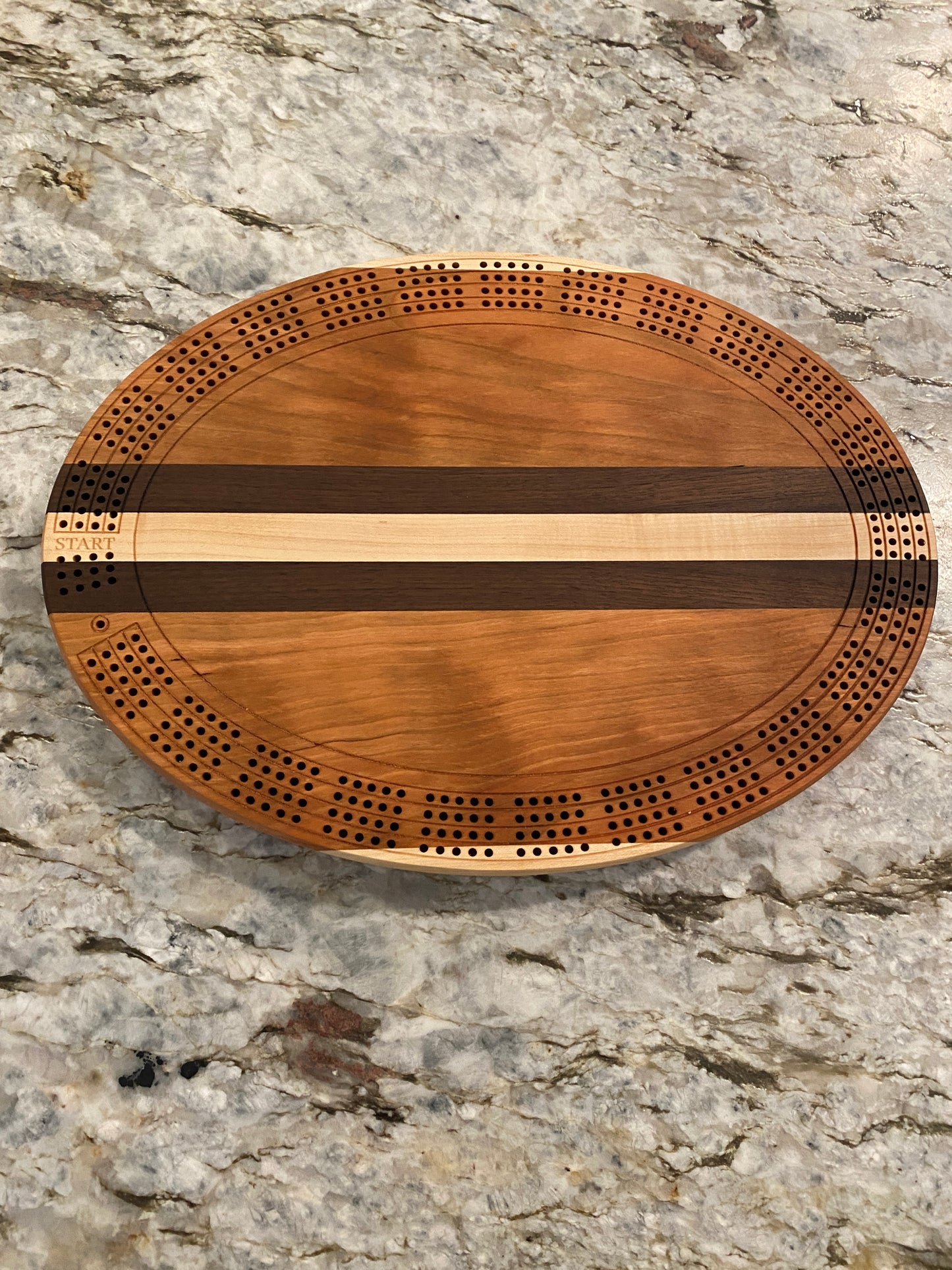 Cribbage board - Cherry, Walnut, and Maple (Customizable) - 4 lane