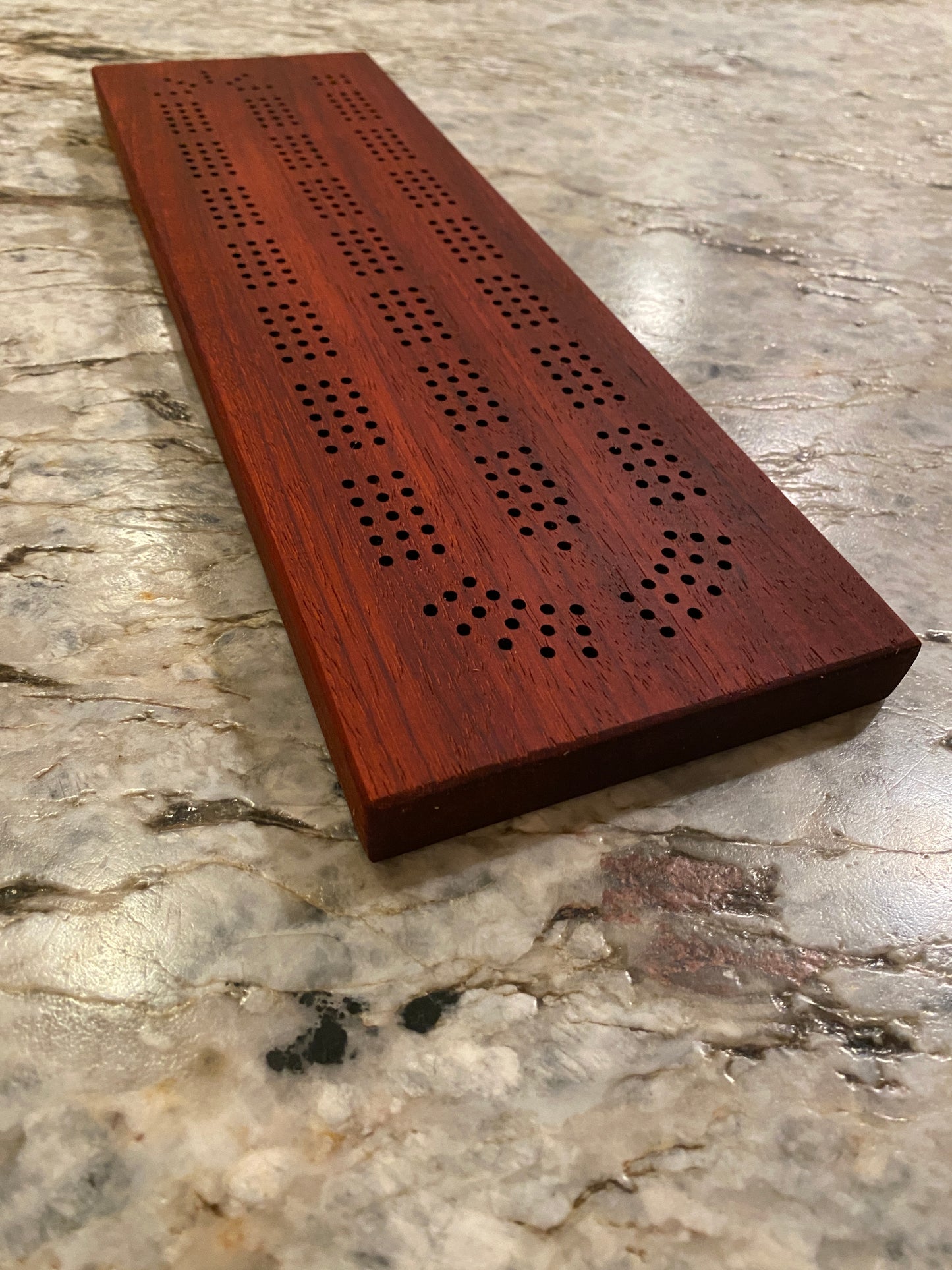 Padauk Cribbage Board (Customizable) - 3 lane