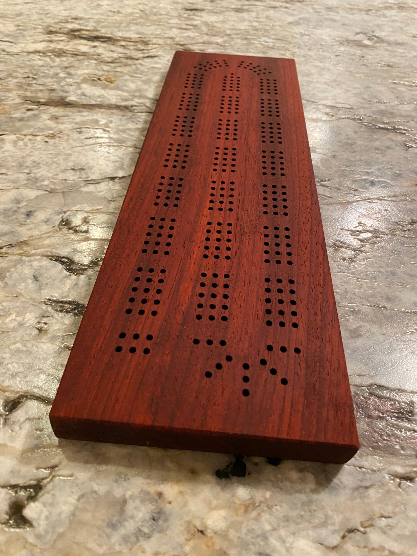 Padauk Cribbage Board (Customizable) - 3 lane