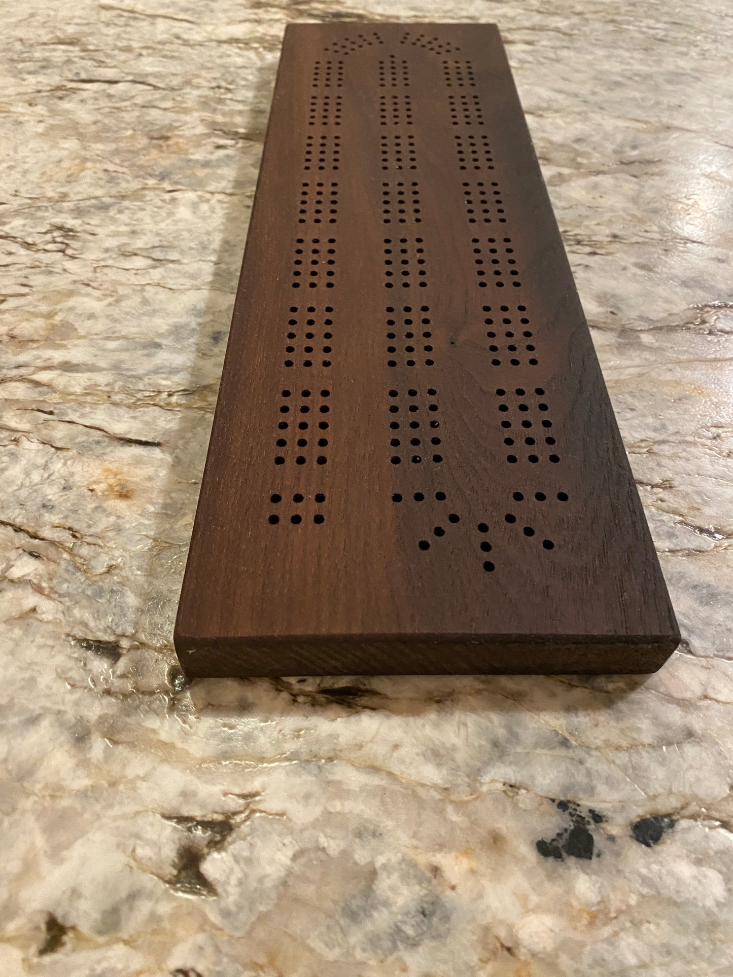 Walnut Cribbage Board (Customizable) - 3 lane