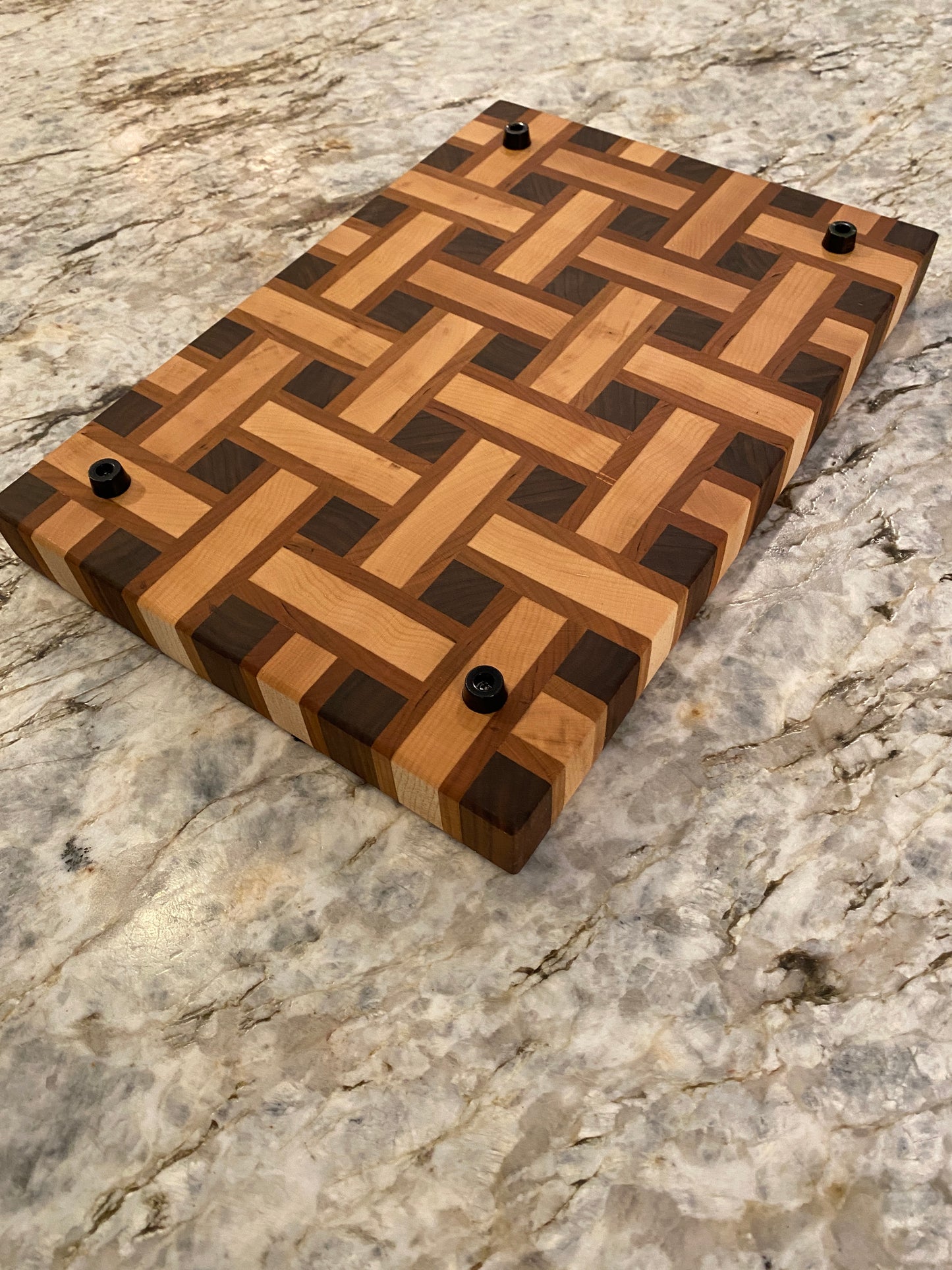 Basketweave end grain cutting board/chopping block Maple, Cherry, and Walnut