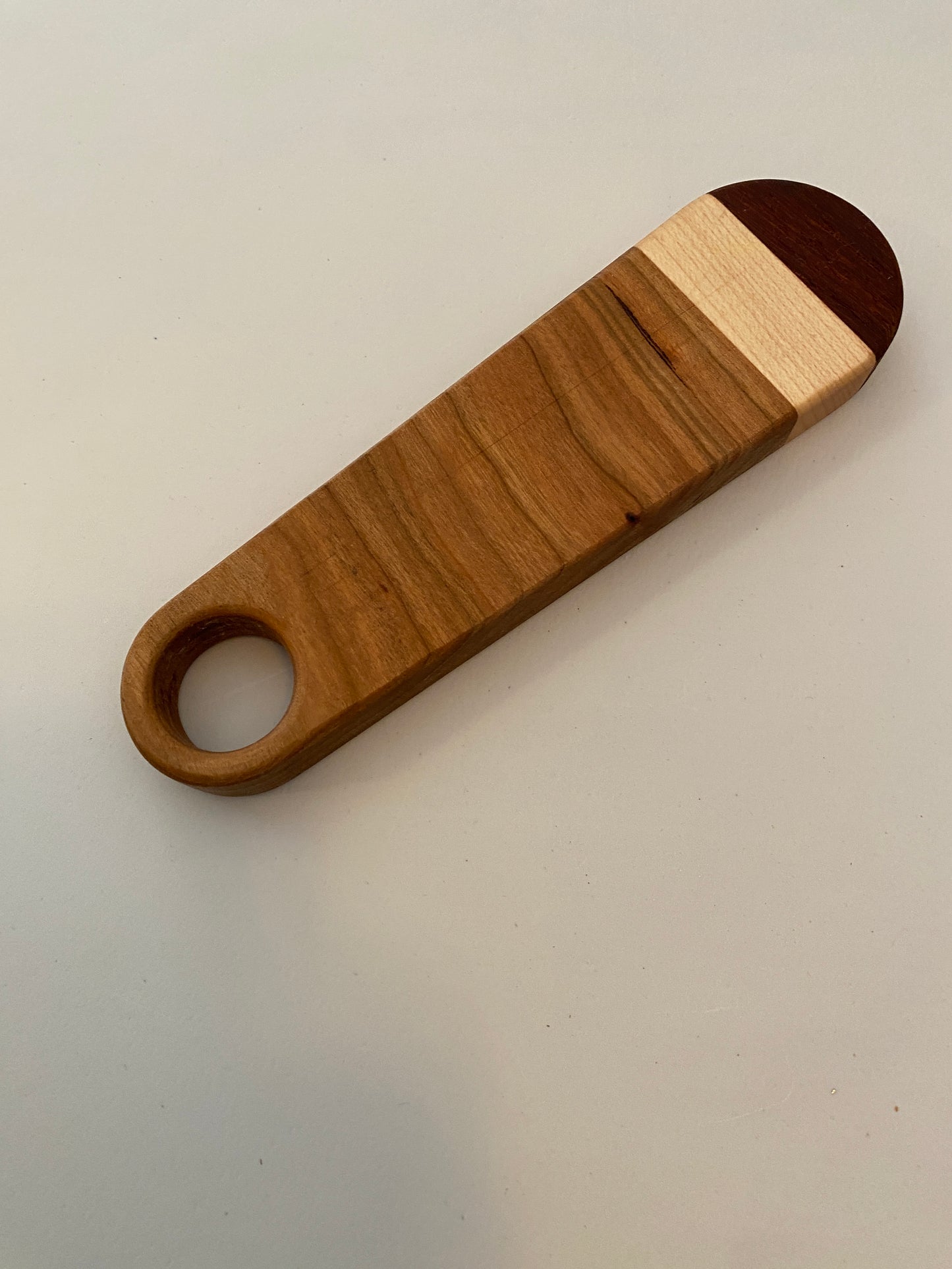 Large Hardwood Bottle Opener - Cherry, Maple and Padauk