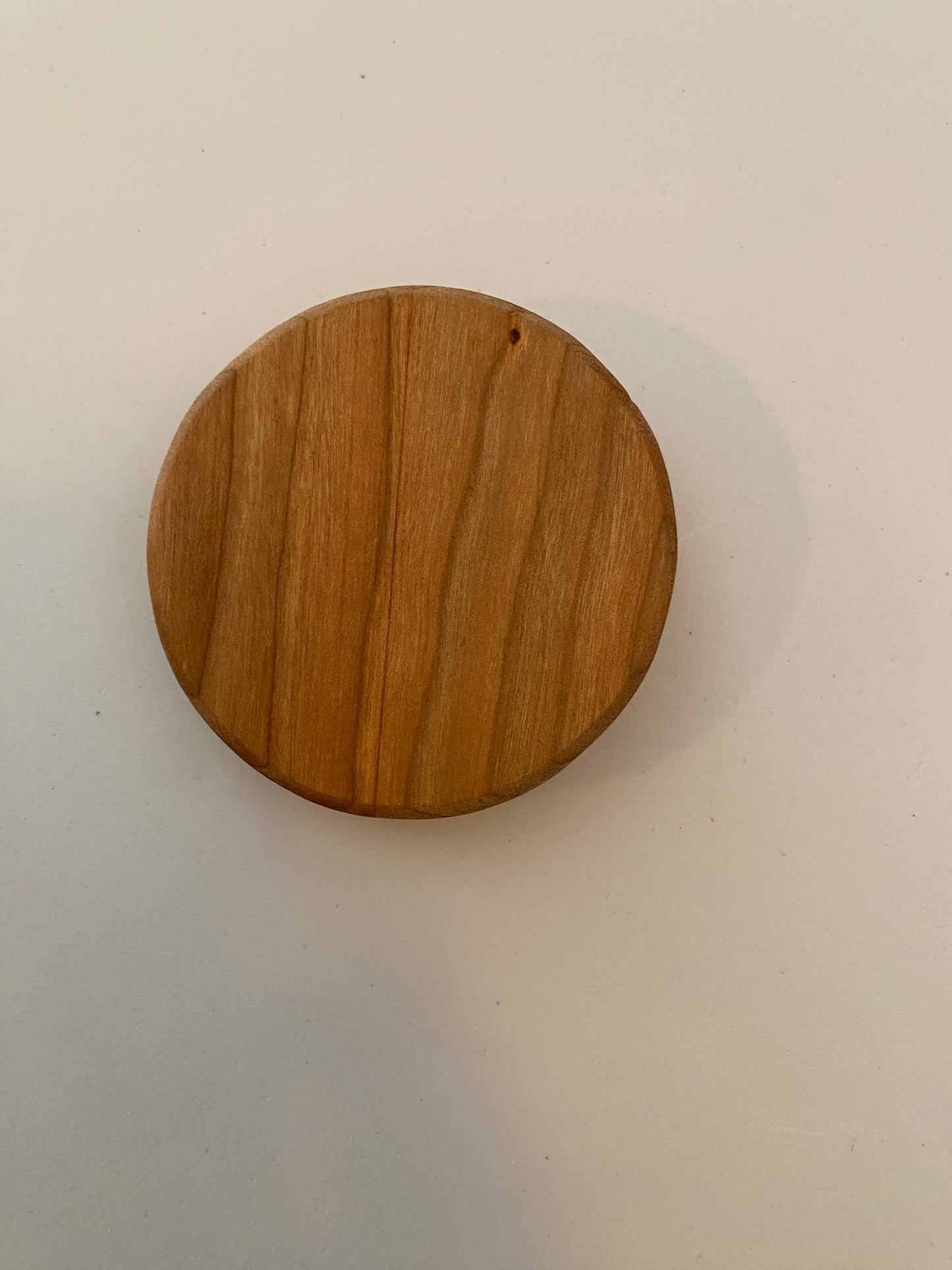 Round Hardwood Bottle Opener - Cherry with magnets