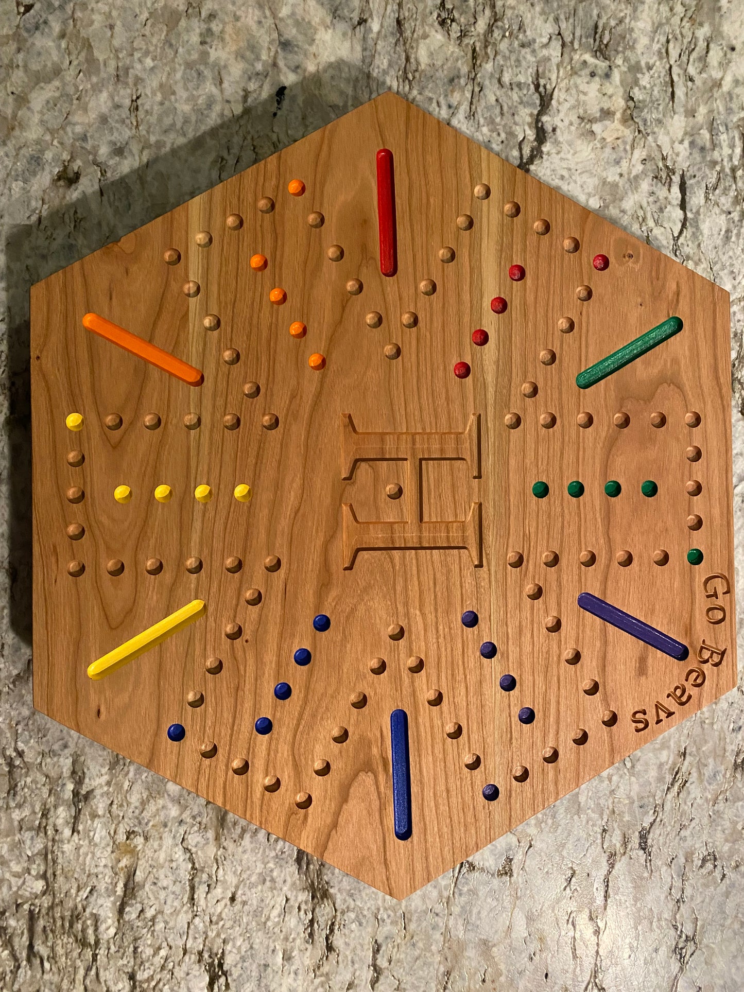Aggravation game board - customizable with 4 player and 6 player options (or make double sided) in walnut or cherry