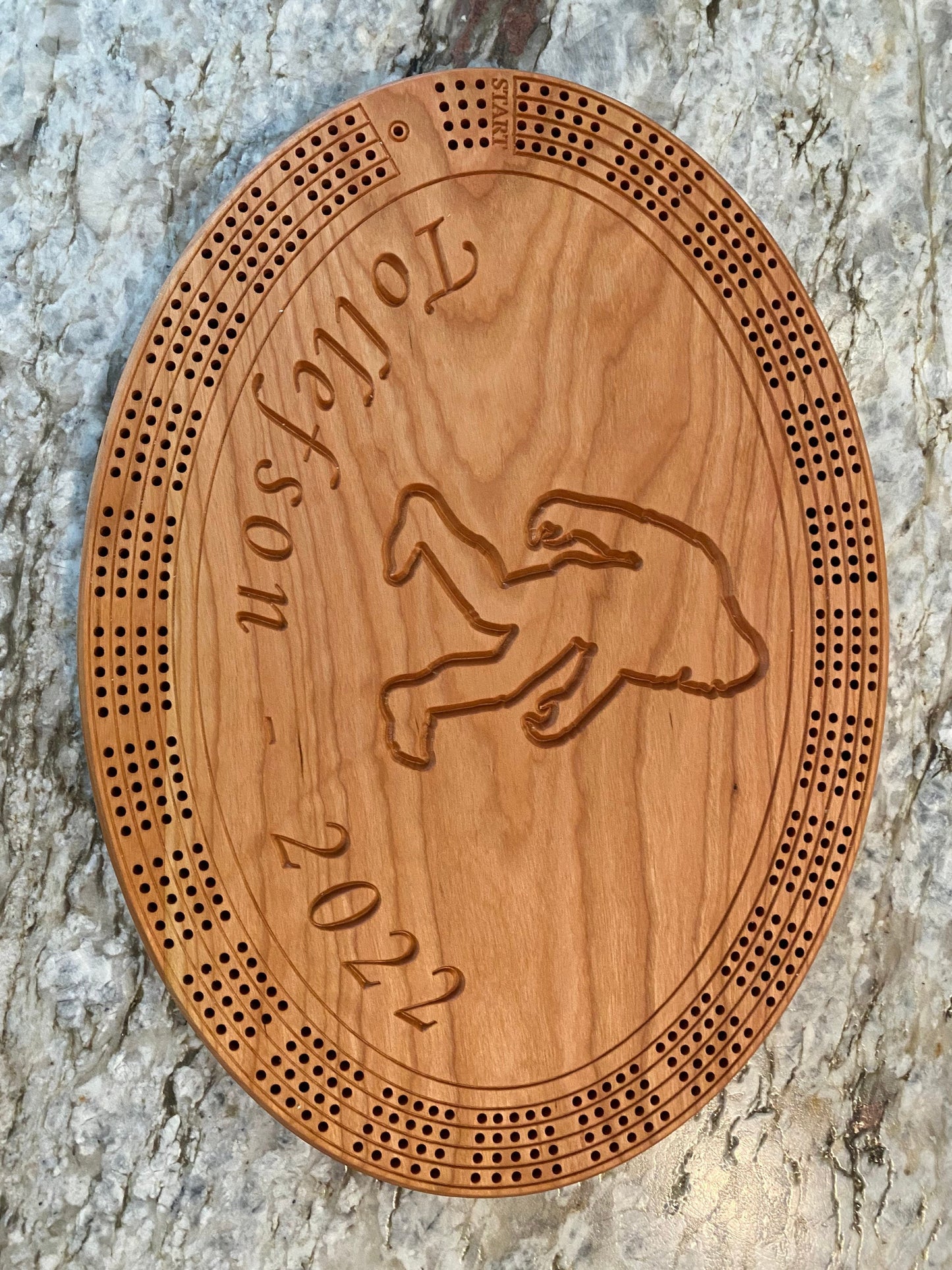 Cribbage Board (Customizable - Cherry or Walnut) - 4 lane