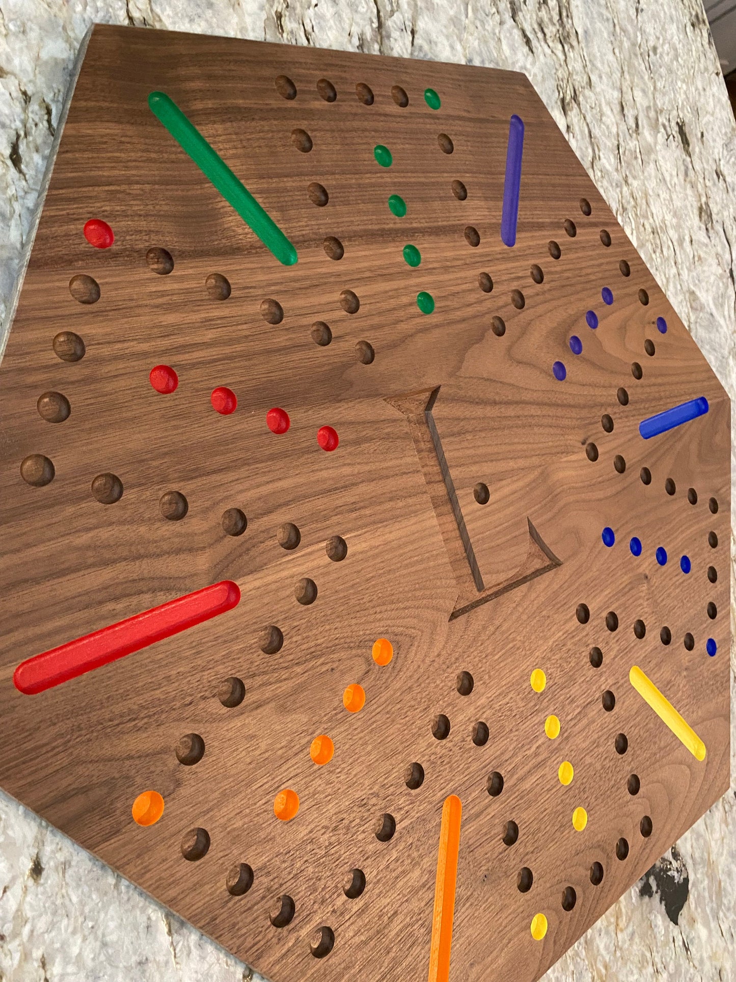 Aggravation game board - customizable with 4 player and 6 player options (or make double sided) in walnut or cherry