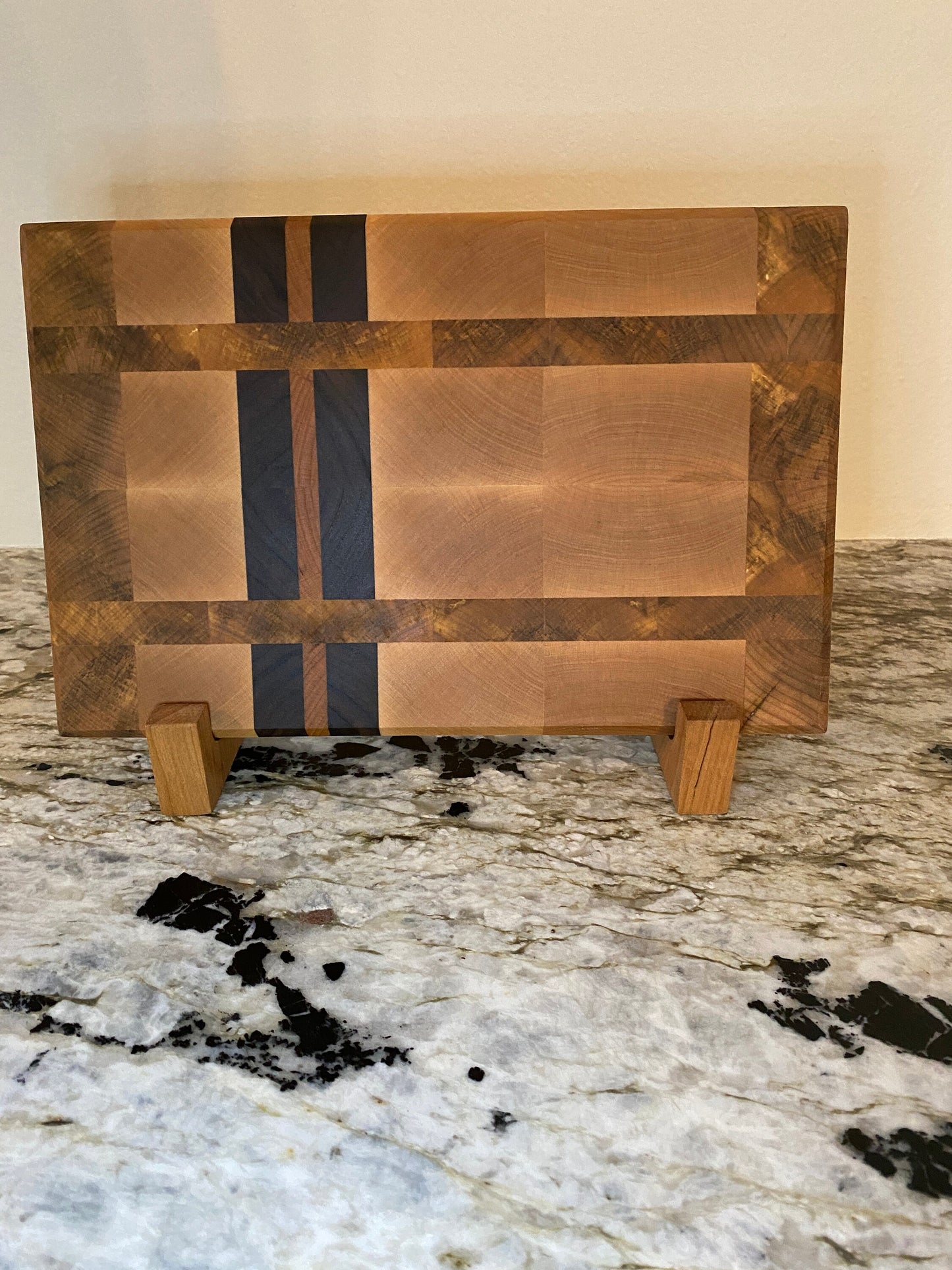 Walnut, Maple, Figured Maple and Cherry end grain bar board