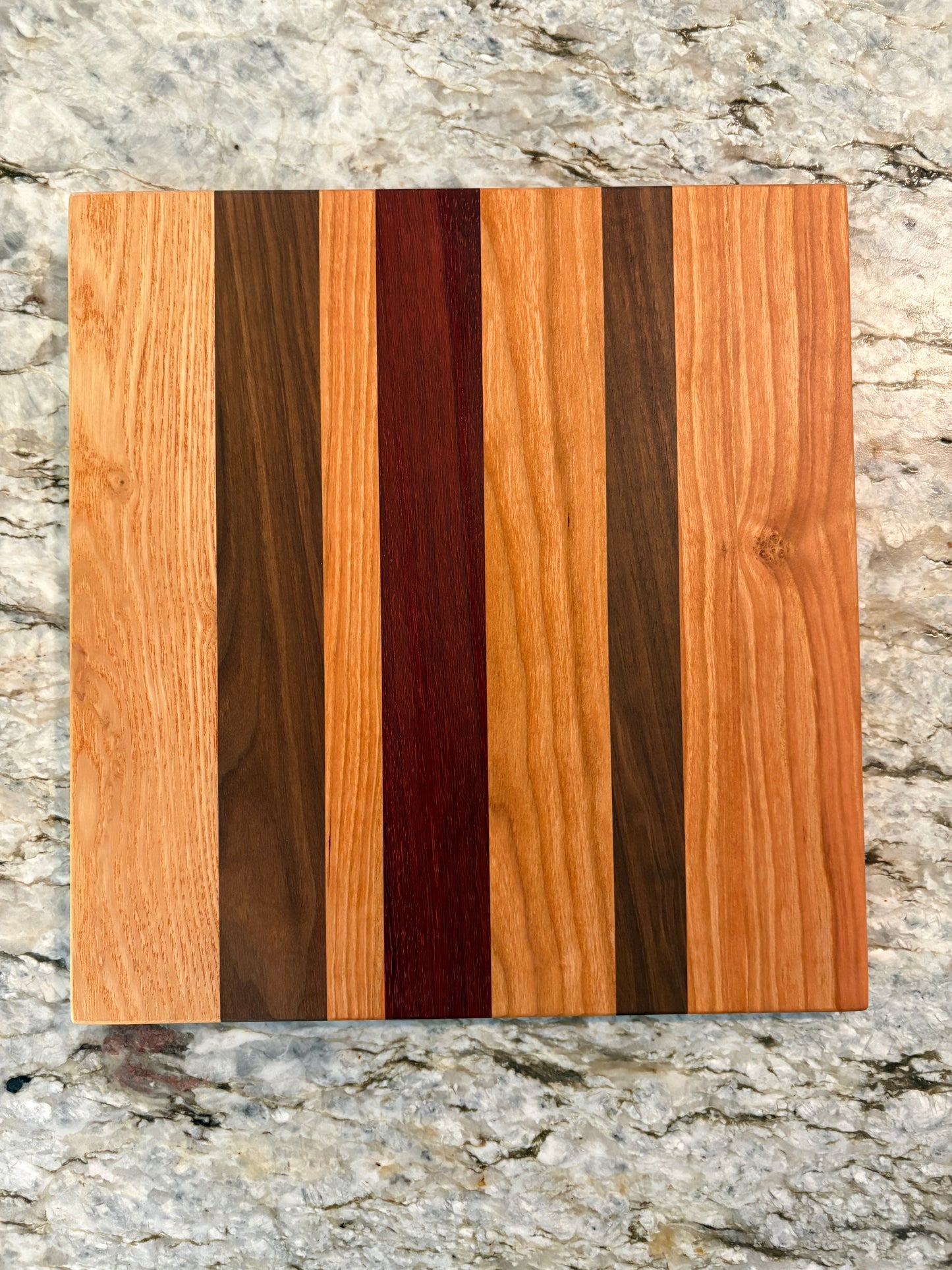 Cherry, Padauk, Walnut, and Ash Cutting Board