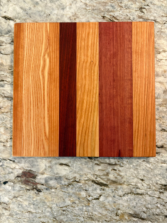Cherry, Purple Heart, Padauk, and Ash Cutting Board