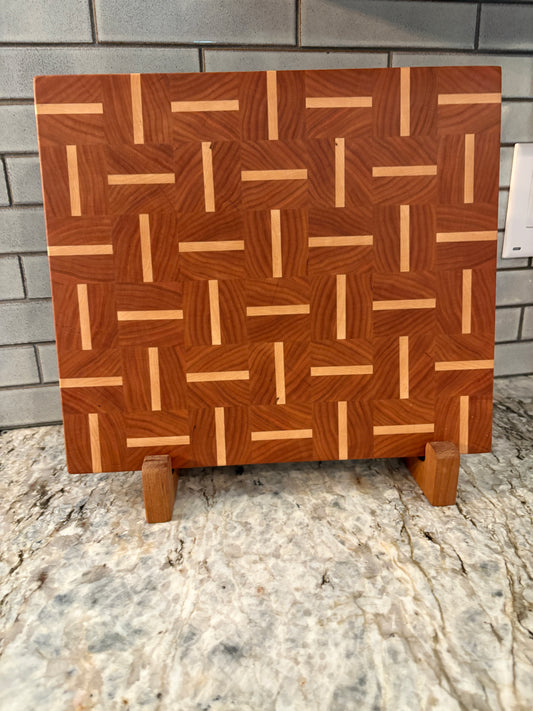 Basket Weave End Grain Brisket board (Cherry and Maple)