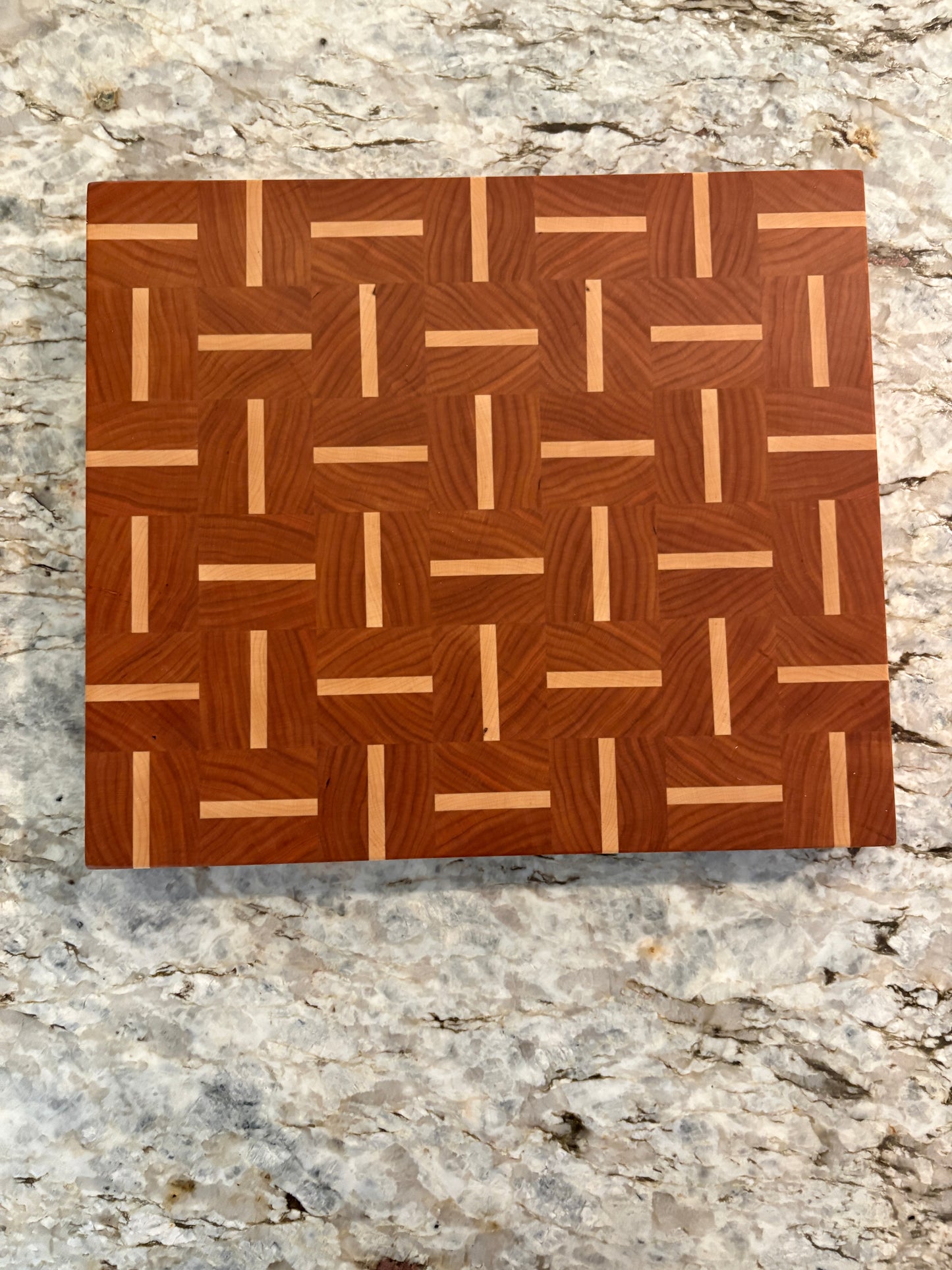 Basket Weave End Grain Brisket board (Cherry and Maple)