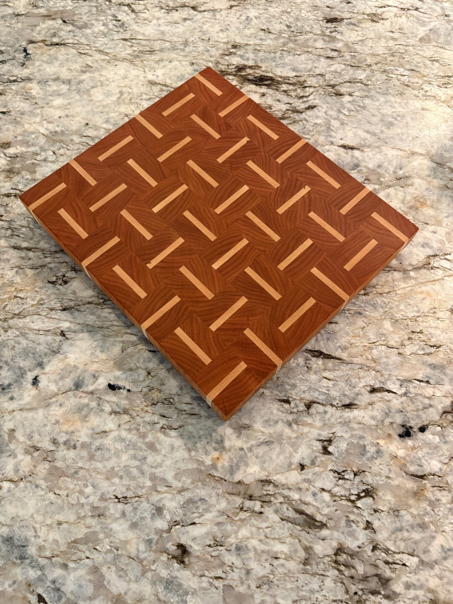 Basket Weave End Grain Brisket board (Cherry and Maple)