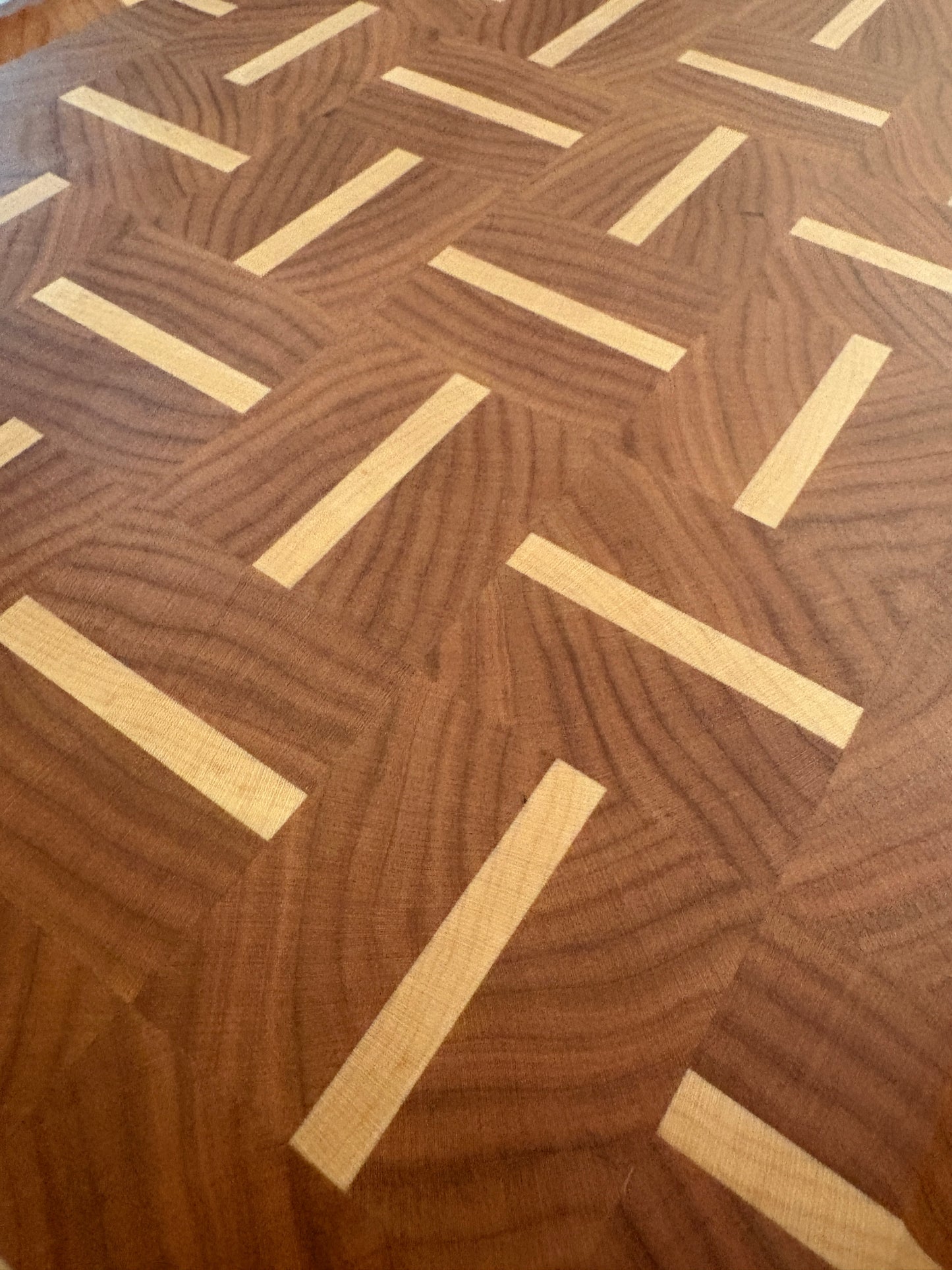 Basket Weave End Grain Brisket board with juice groove (Cherry and Maple)