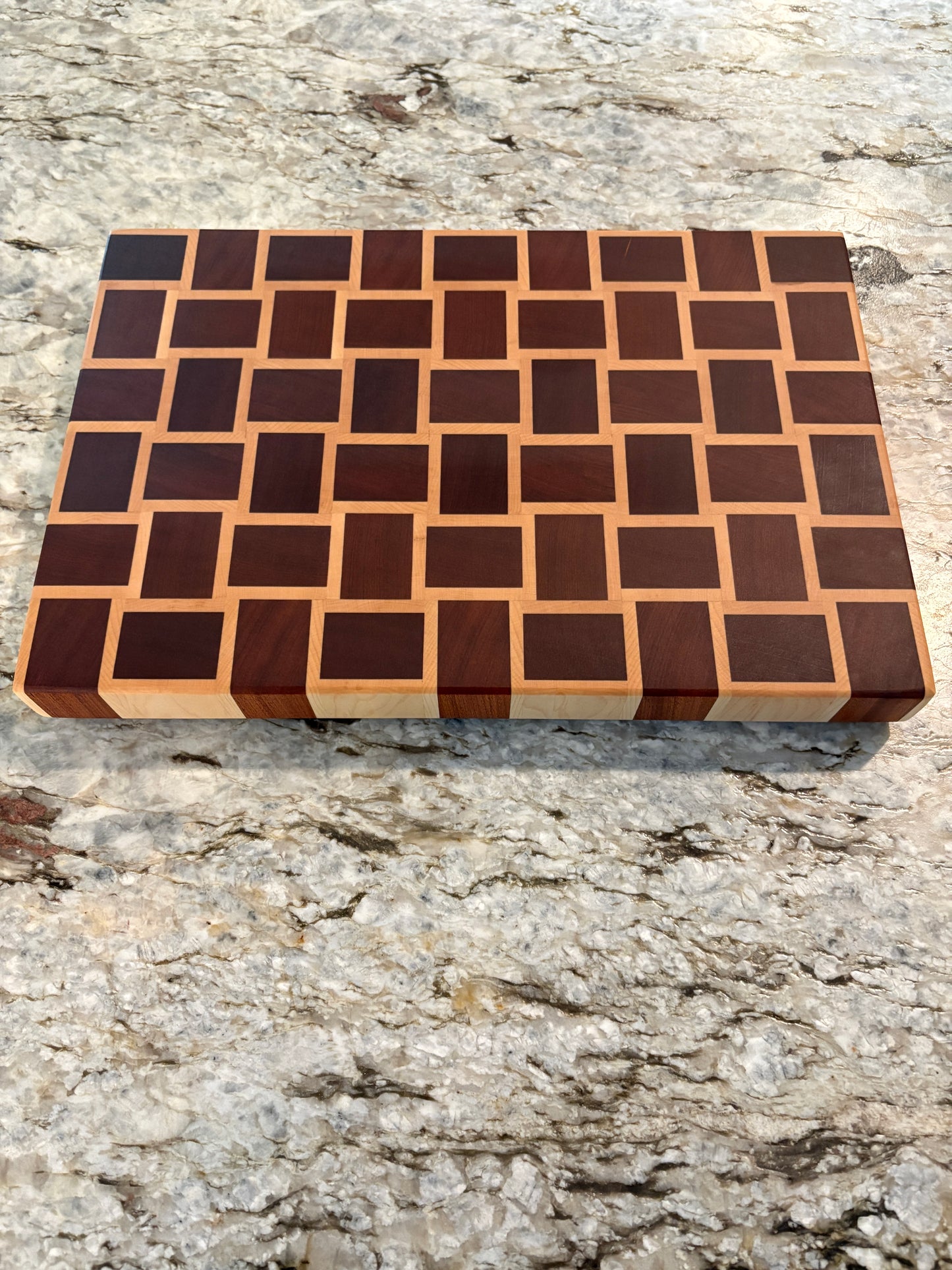 Basket Weave End Grain Brisket board (Sapele and Maple)