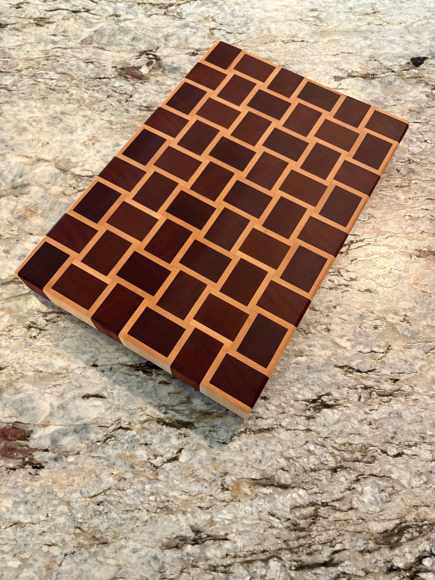 Basket Weave End Grain Brisket board (Sapele and Maple)