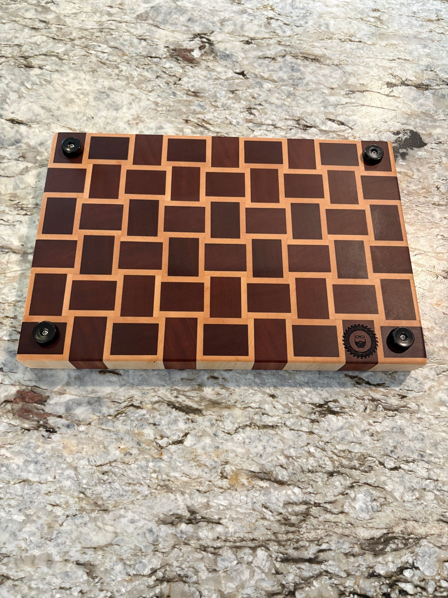 Basket Weave End Grain Brisket board (Sapele and Maple)