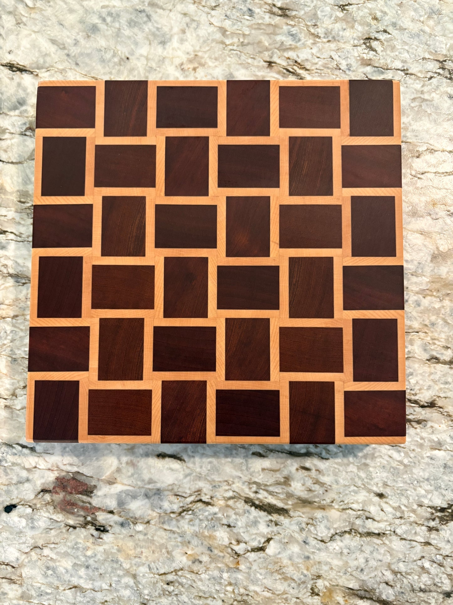 Basket Weave End Grain Brisket board (Sapele and Maple)