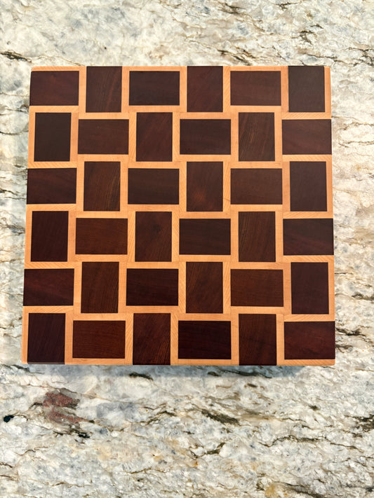 Basket Weave End Grain Brisket board (Sapele and Maple)