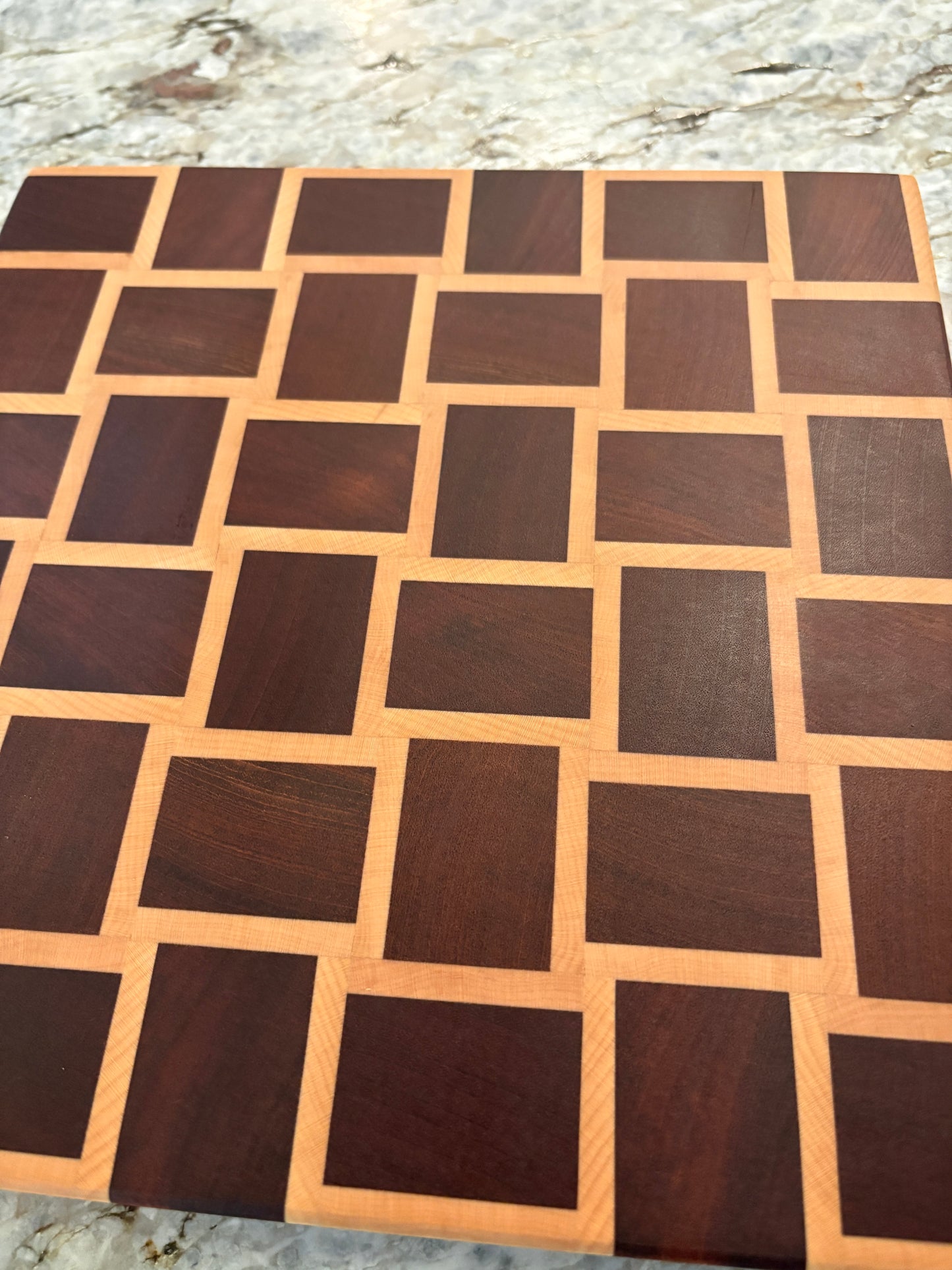 Basket Weave End Grain Brisket board (Sapele and Maple)