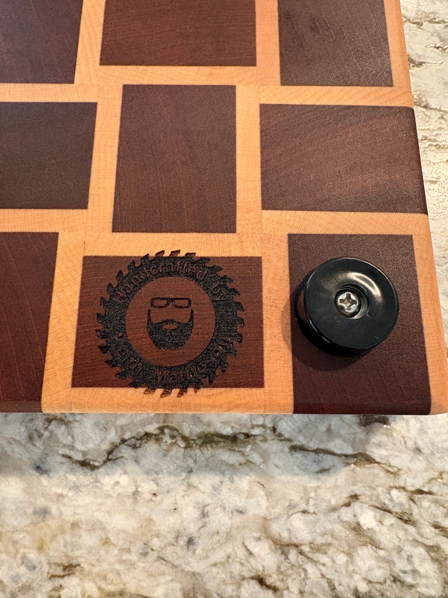 Basket Weave End Grain Brisket board (Sapele and Maple)