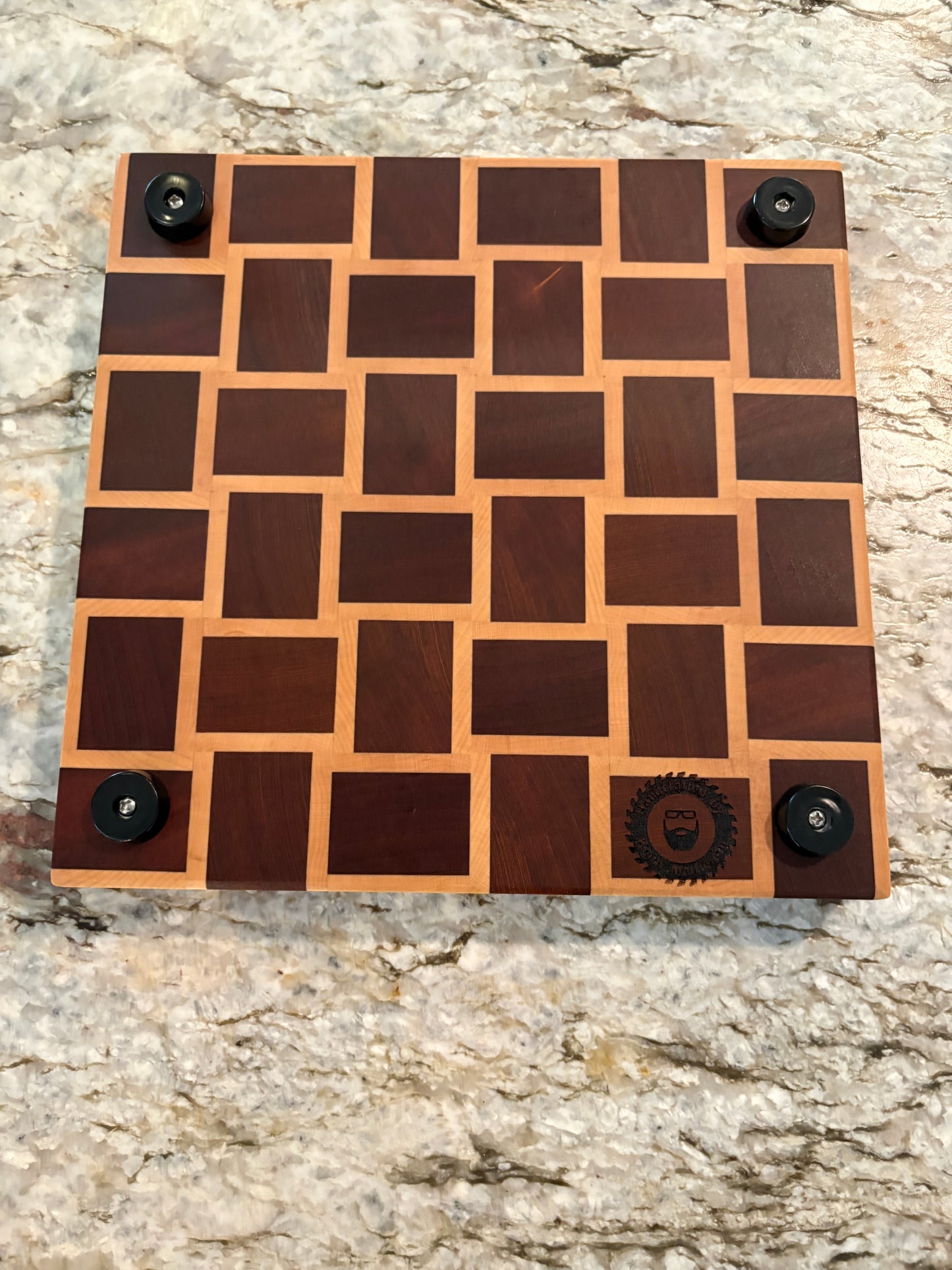 Basket Weave End Grain Brisket board (Sapele and Maple)