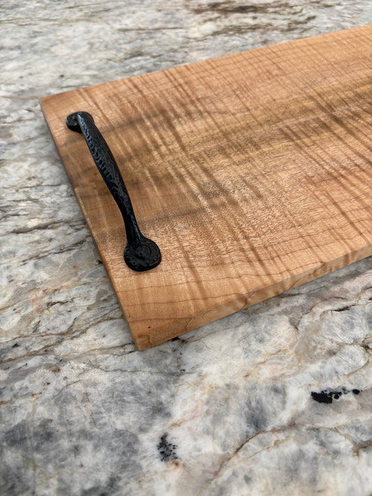 Figured Myrtle Serving/Charcuterie Board with handles