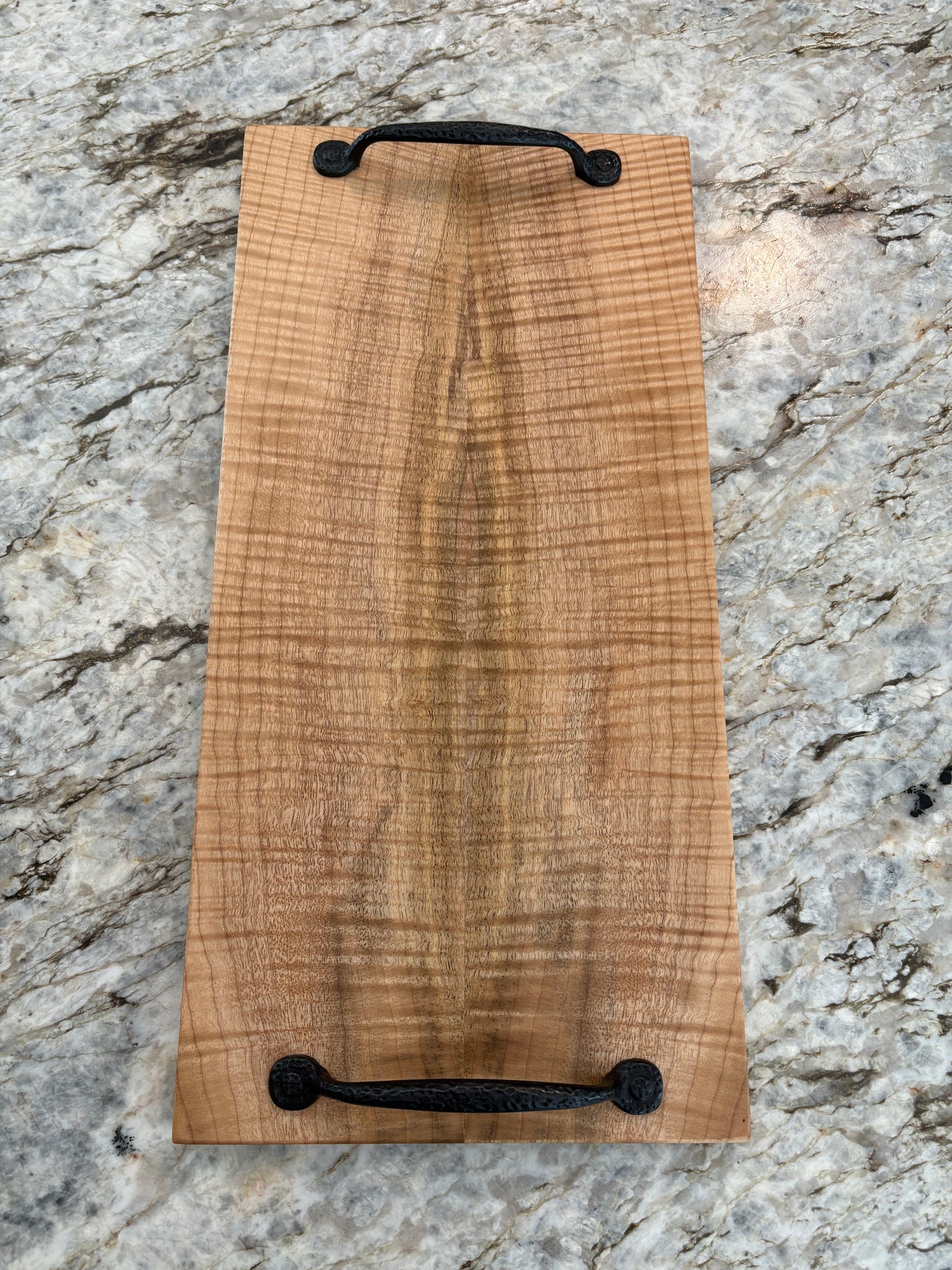 Figured Myrtle Serving/Charcuterie Board with handles