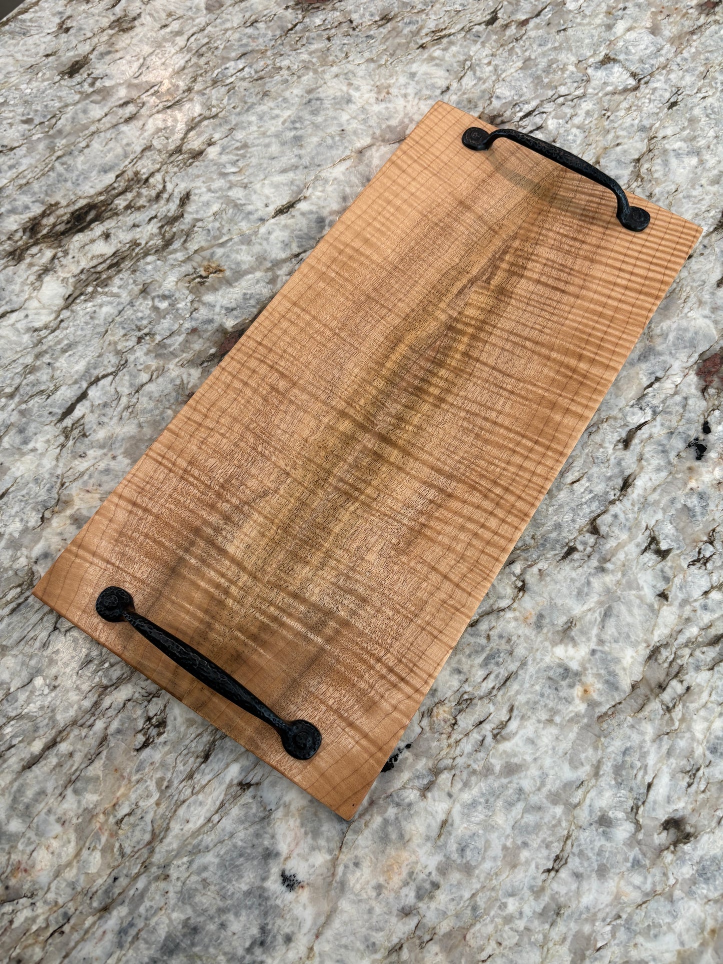 Figured Myrtle Serving/Charcuterie Board with handles