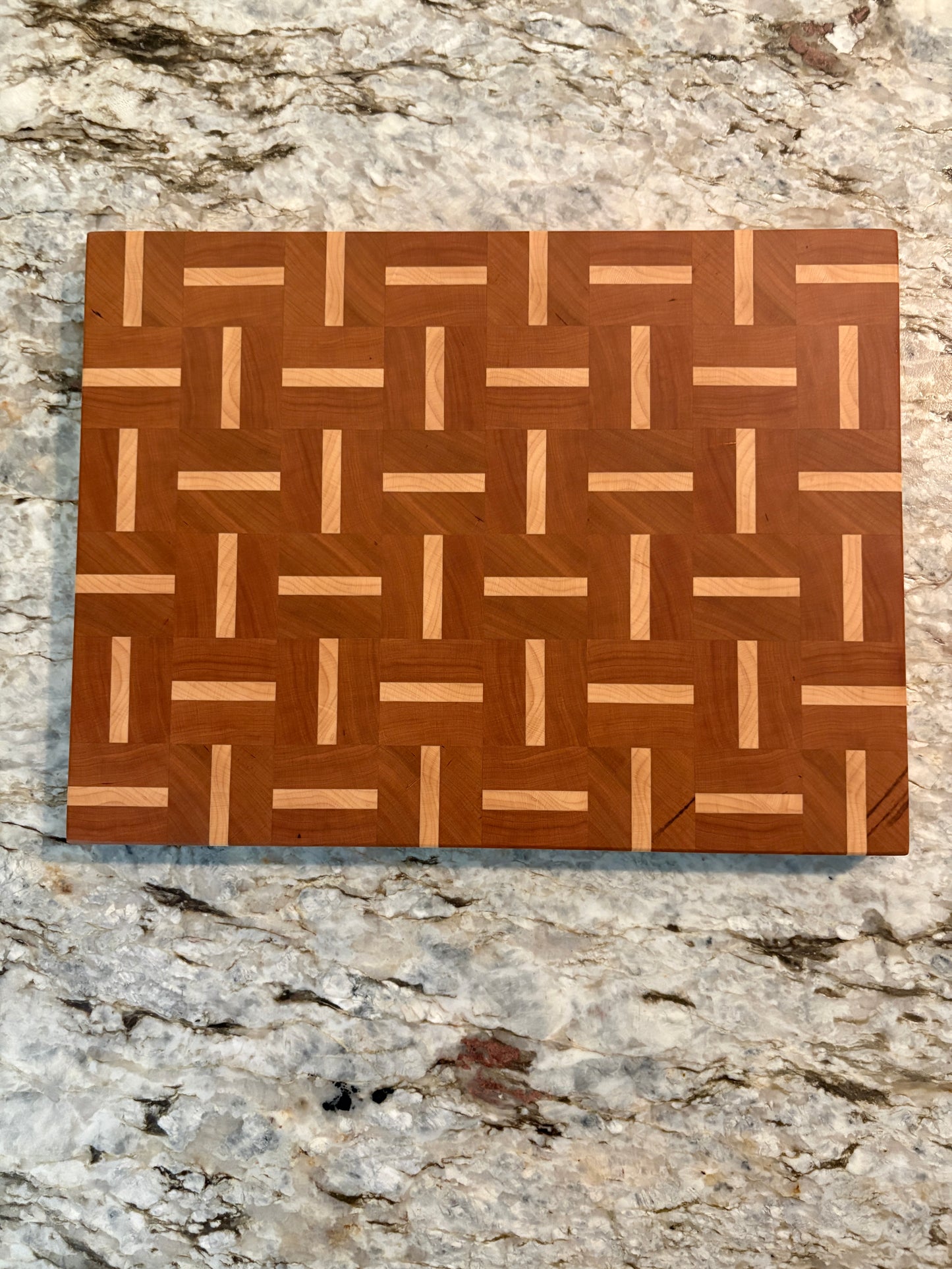 Basketweave end grain cutting board/chopping block Cherry and Maple