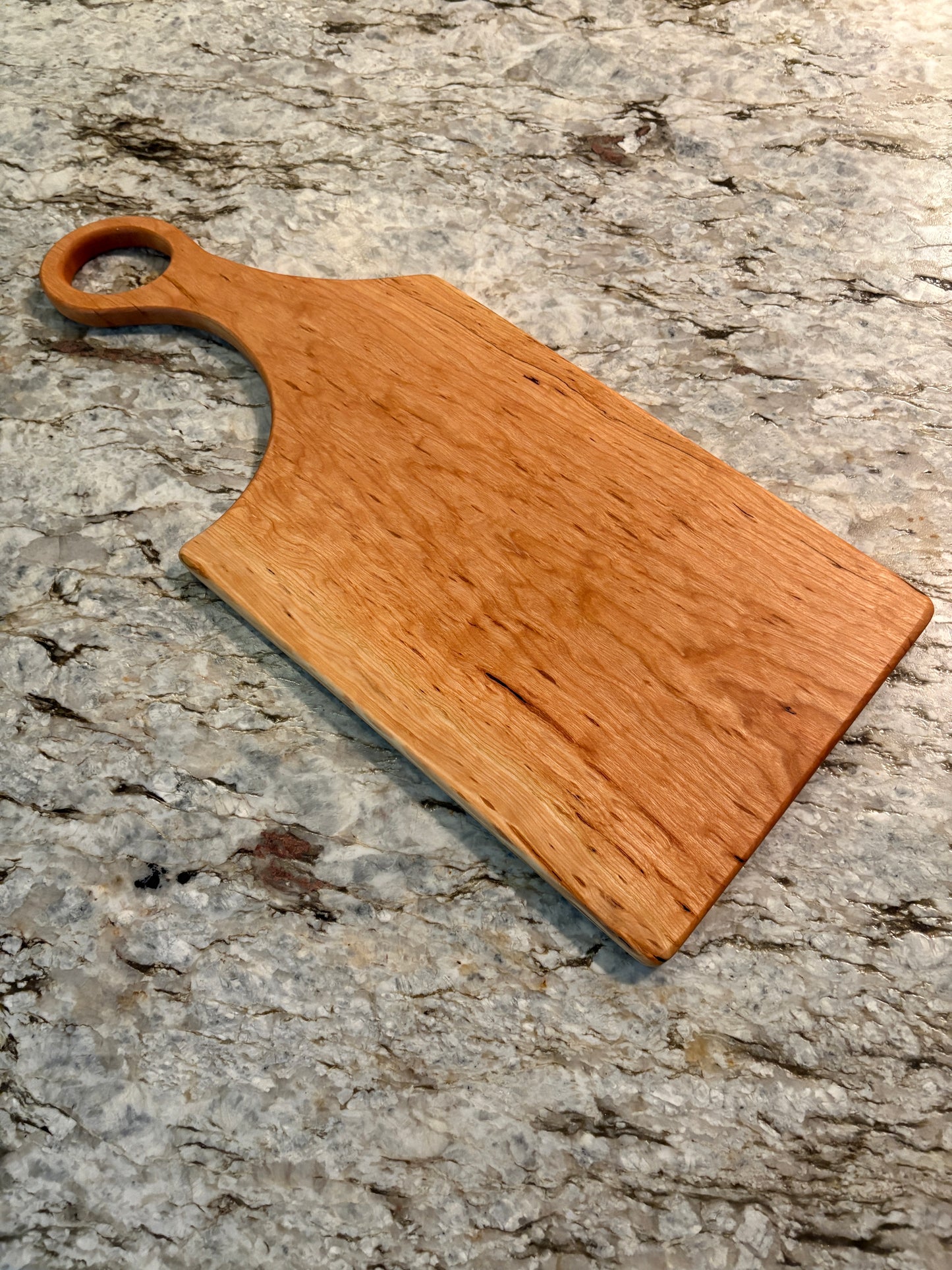 Classic birdseye/spalted cherry charcuterie board with handle