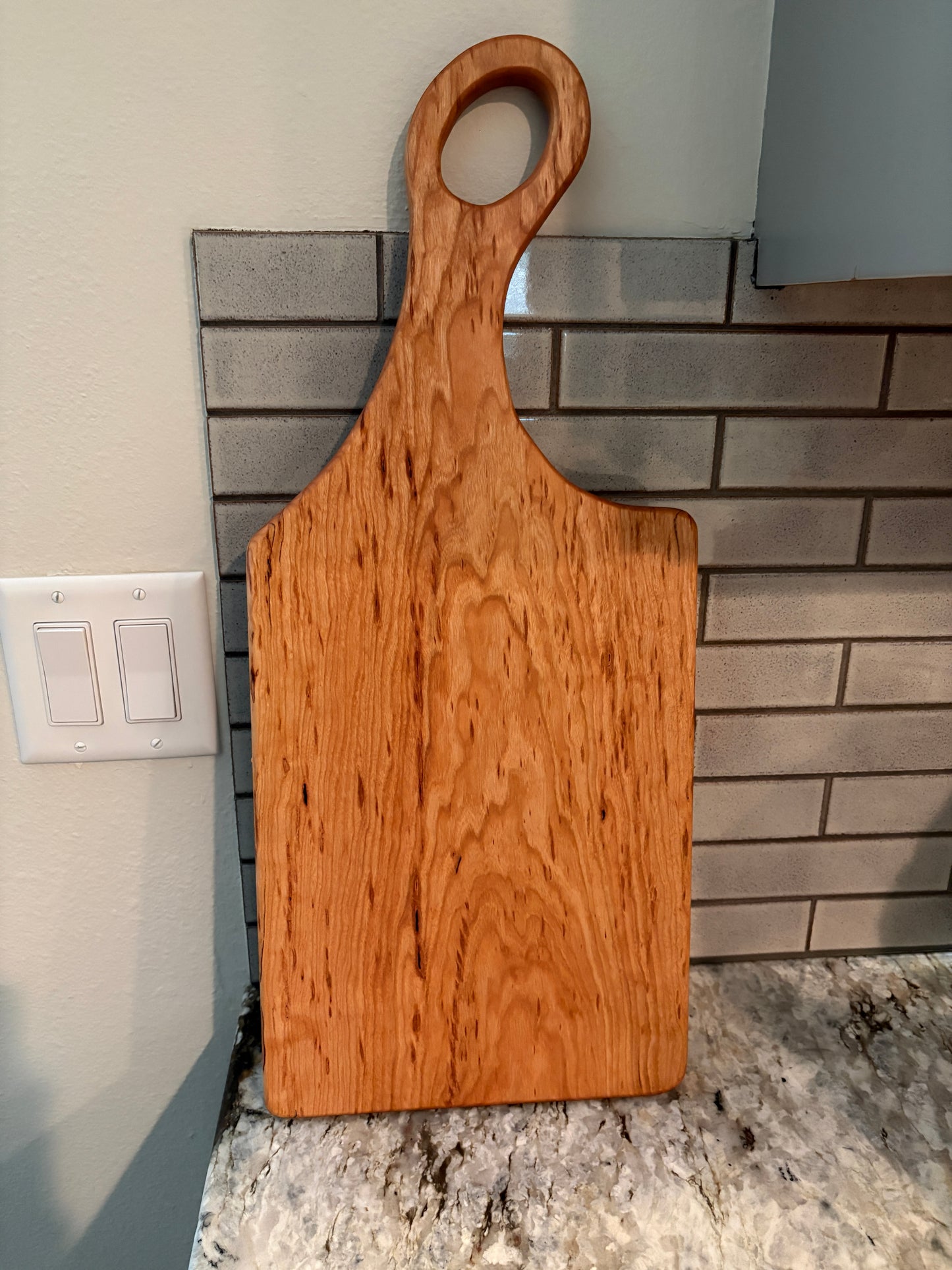 Classic birdseye/spalted cherry charcuterie board with handle