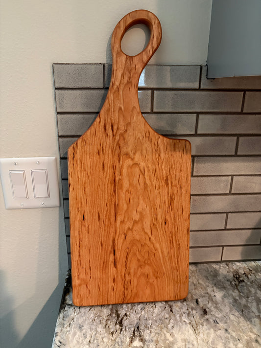Classic birdseye/spalted cherry charcuterie board with handle