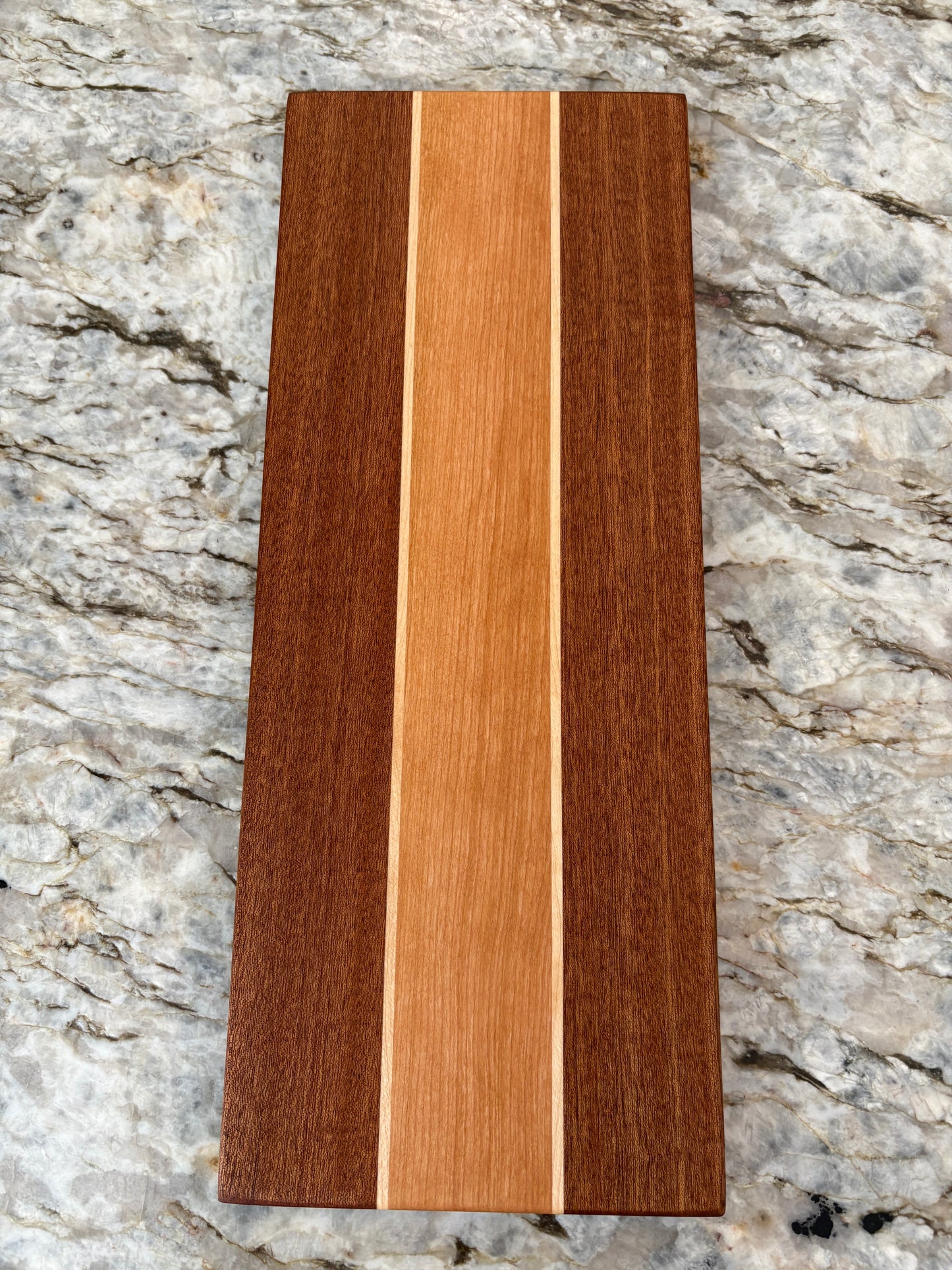 Sapele, Maple and Cherry Cribbage Board (Customizable) - 3 lane