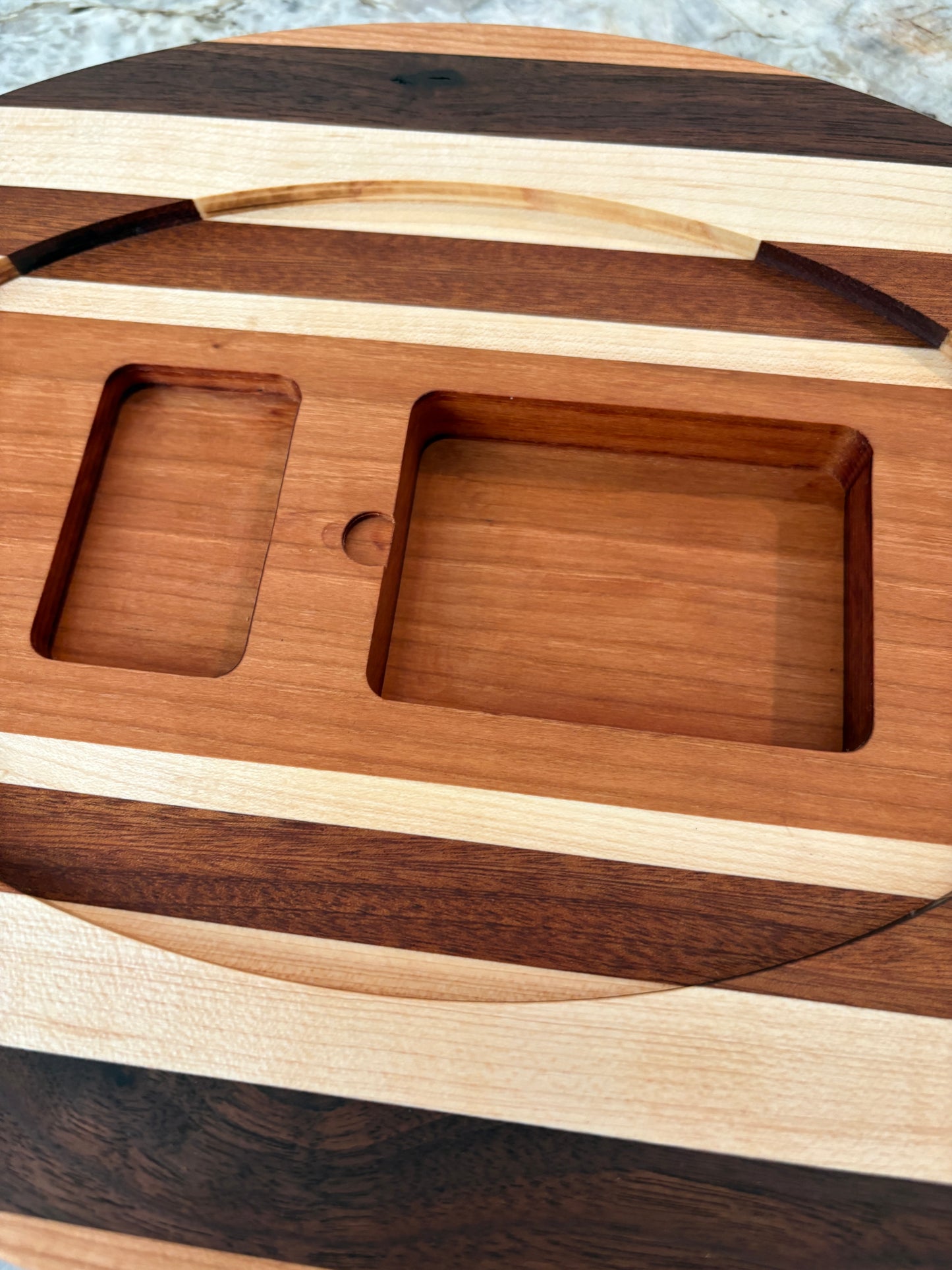 American Flag with Bald Eagle Cribbage board - Cherry Walnut and Maple - 4 lane